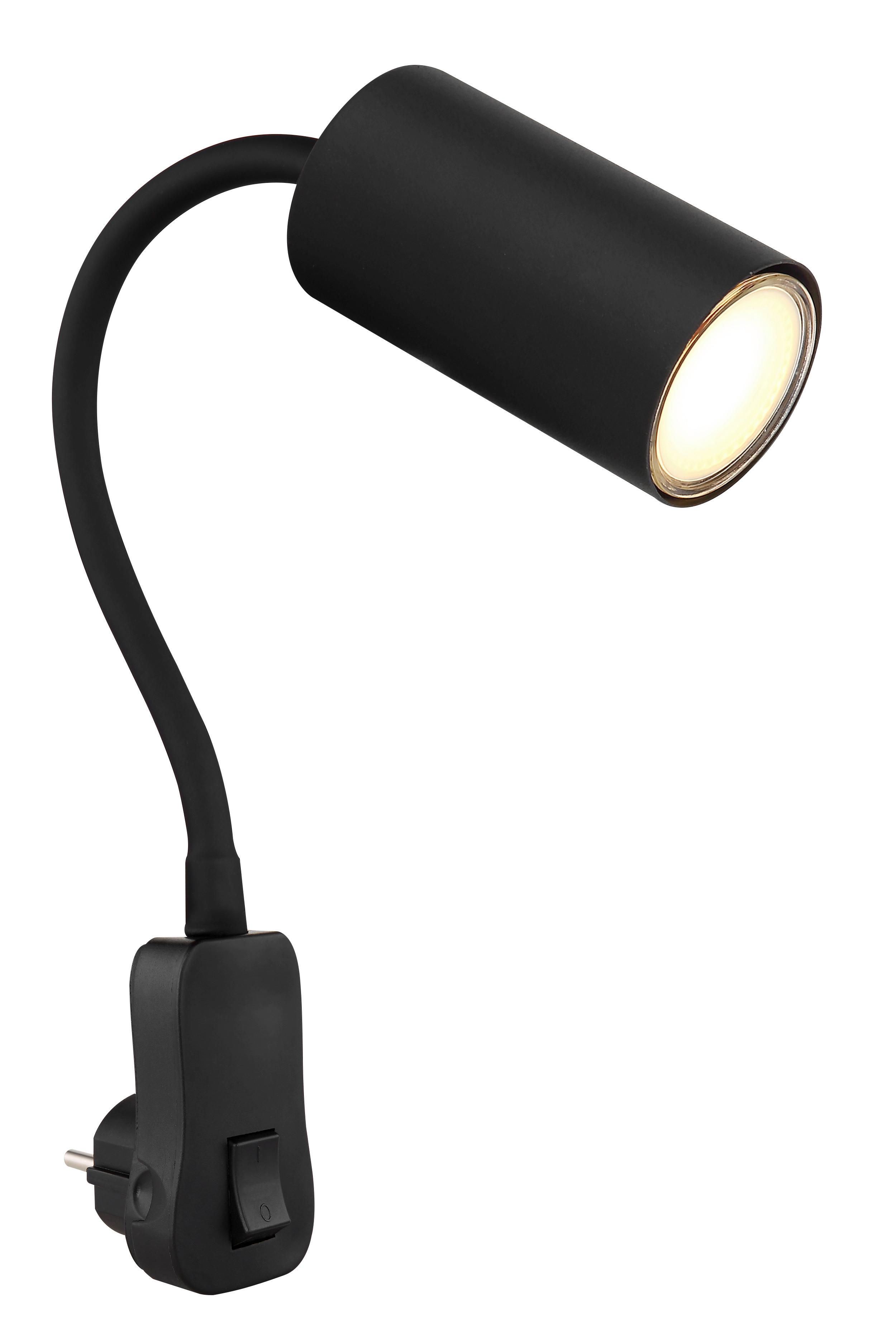 Wandleuchte Robby in Schwarz max. 25 Watt - Schwarz, Basics, Kunststoff/Metall (5,5/32/43cm) - Globo