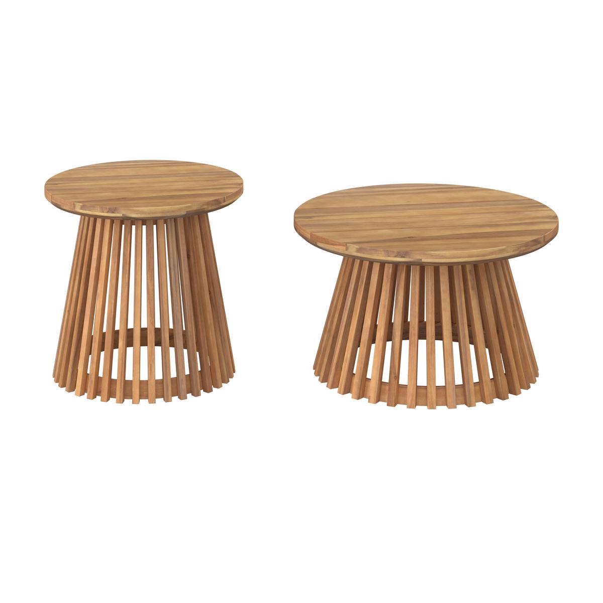 Loungegarnitur Mara Holz Outdoorstoff/Metall - Creme/Teakfarben, MODERN, Holz/Textil (190/62,5/70cm) - Bessagi Garden