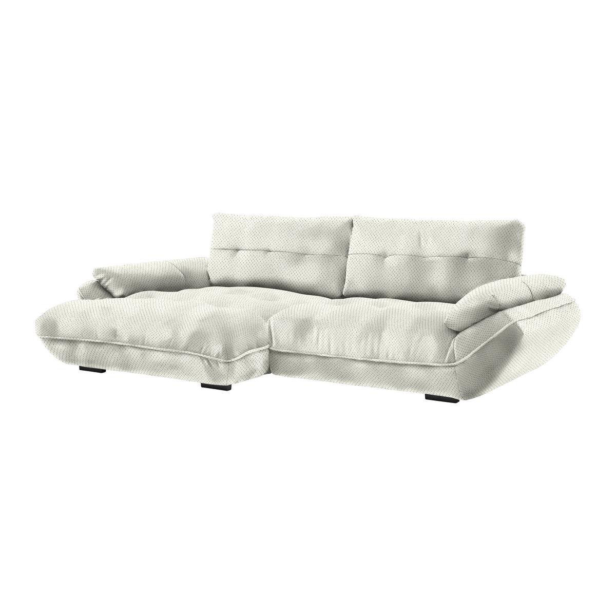 Wohnlandschaft Vivo Creme - Creme/Schwarz, MODERN, Kunststoff/Textil (179/63/317cm) - Premium Living