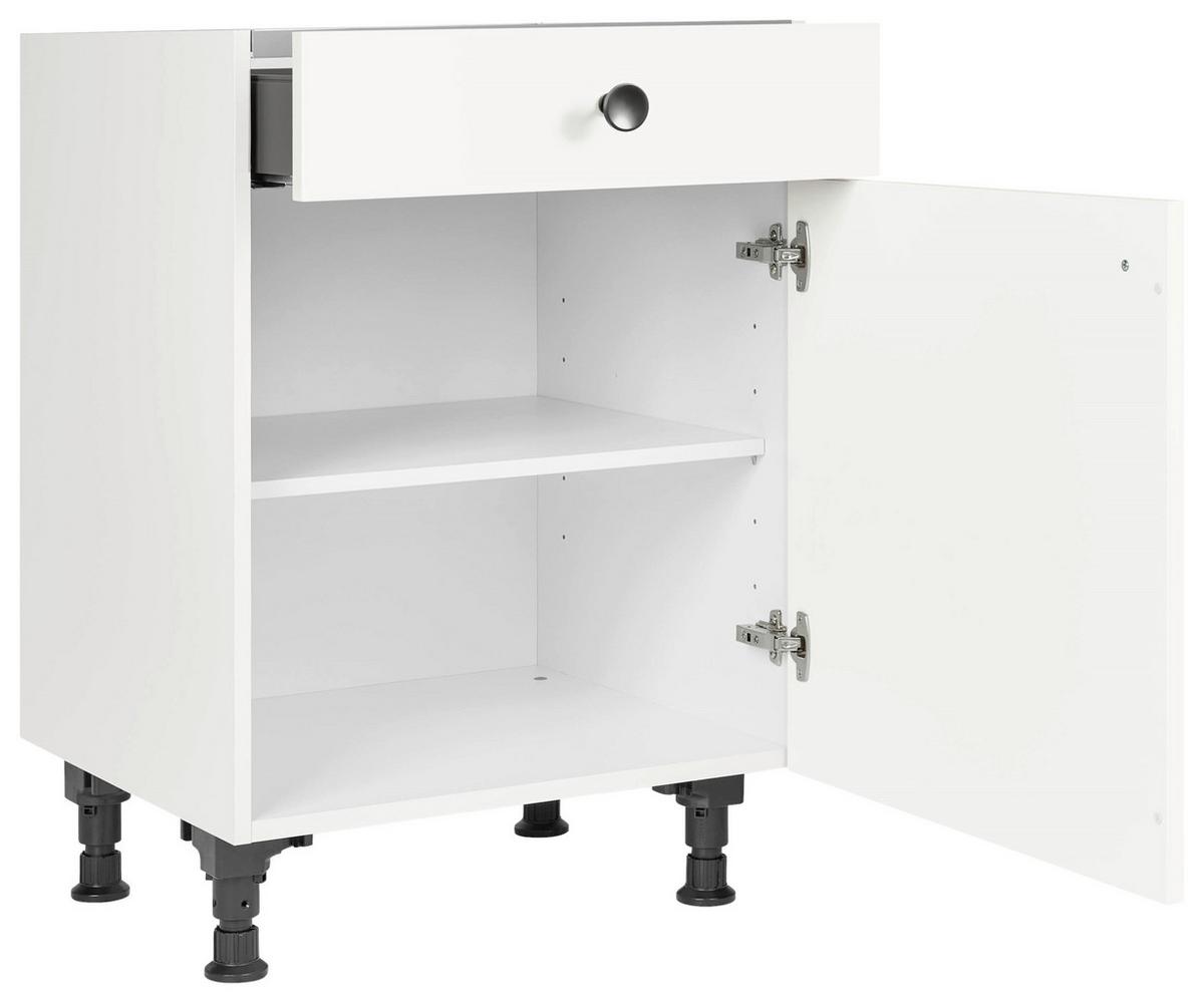 Kochfeldumbauschrank Cascada Weiß - Schwarz/Weiß, MODERN, Holzwerkstoff/Metall (60/87/56cm) - Nobilia