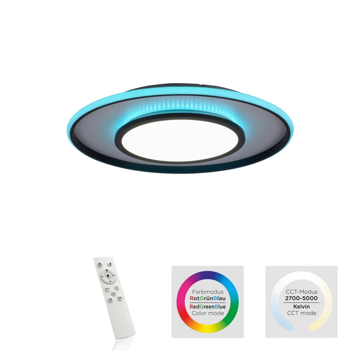 LED-Deckenleuchte Arenda max. 36 Watt - Schwarz, Design, Kunststoff/Metall (60/10cm)