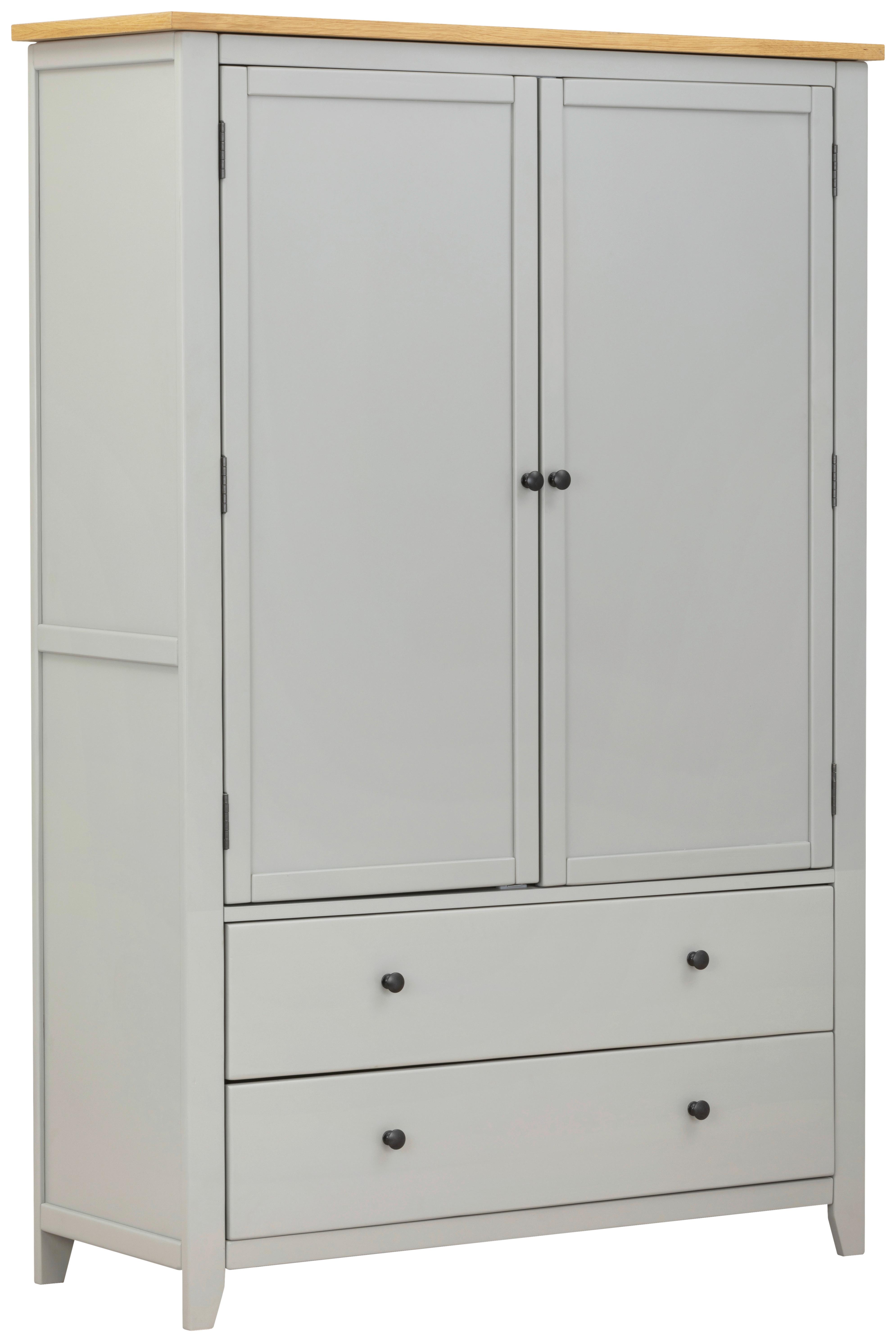 SZAFA DO PRZEDPOKOJU BETTI - kolor srebrny/kolor naturalny, Lifestyle, materiał drewnopochodny/metal (120/180/45cm) - MID.YOU