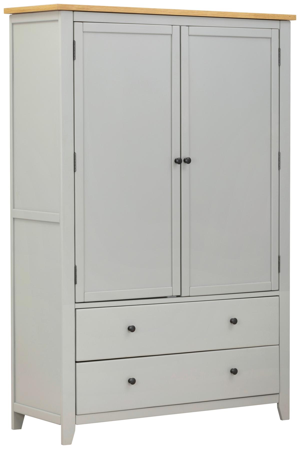 SZAFA DO PRZEDPOKOJU BETTI - kolor srebrny/kolor naturalny, Lifestyle, materiał drewnopochodny/metal (120/180/45cm) - MID.YOU