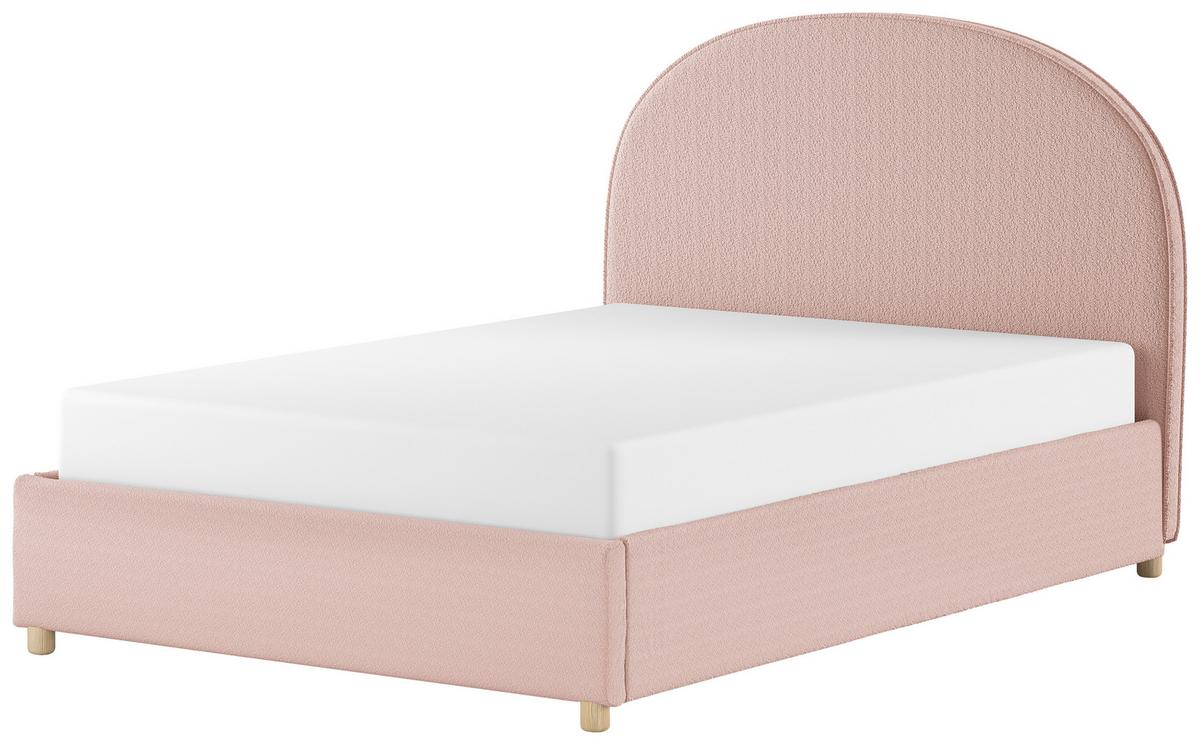 Kinder-/Juniorbett MOON Rosa ca. 140x200 cm Bouclé - Naturfarben/Rosa, ROMANTIK / LANDHAUS, Holz/Textil (140/200cm) - Vipack
