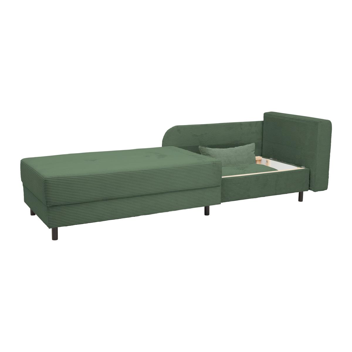 Liege Nova Olivgrün - Schwarz/Olivgrün, MODERN, Holz/Textil (145/62/85cm) - Mömax