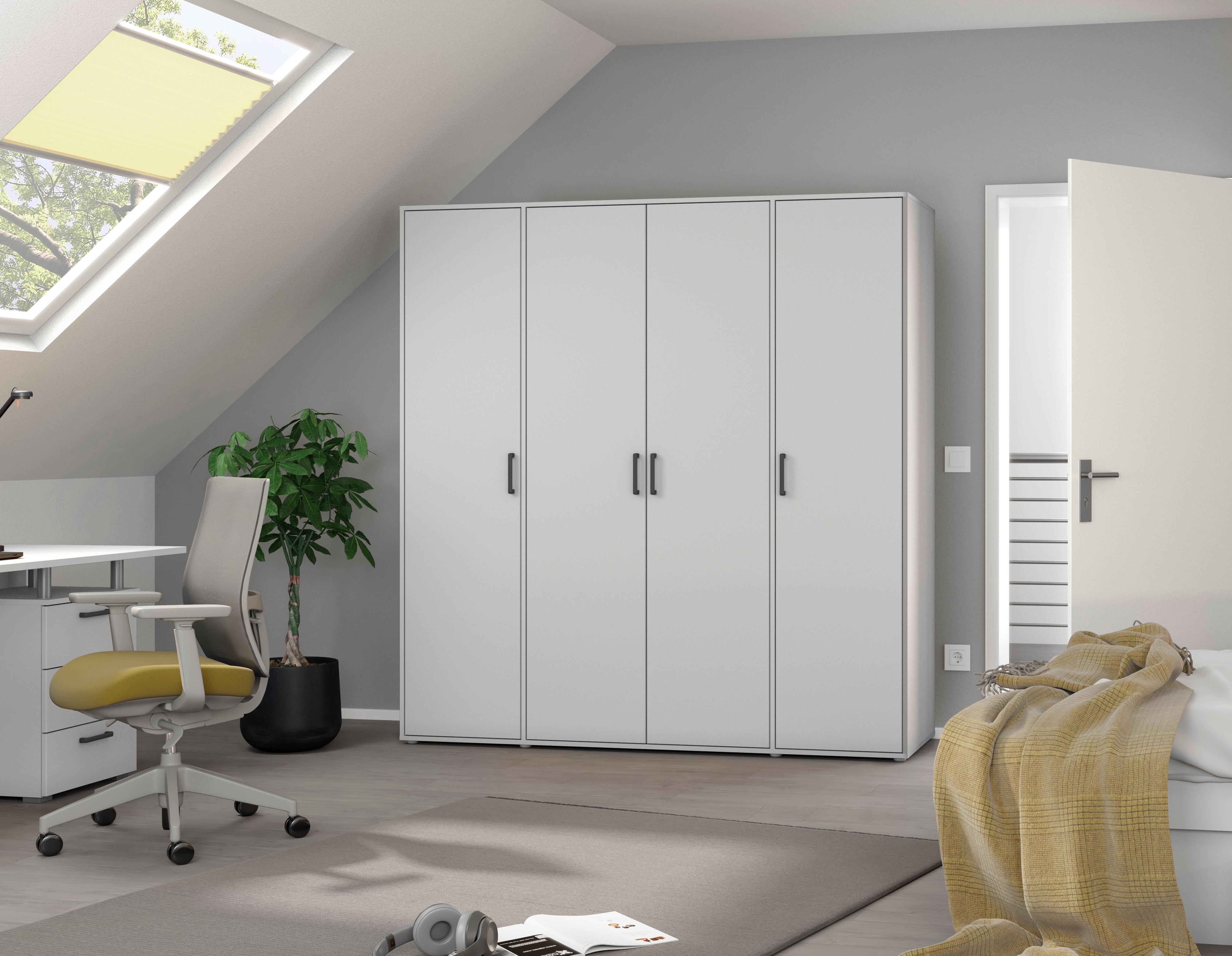 Ormar S Klasičnim Vratima Voyager - bijela/siva, Moderno, drvni materijal/plastika (187/194/53cm) - Modern Living