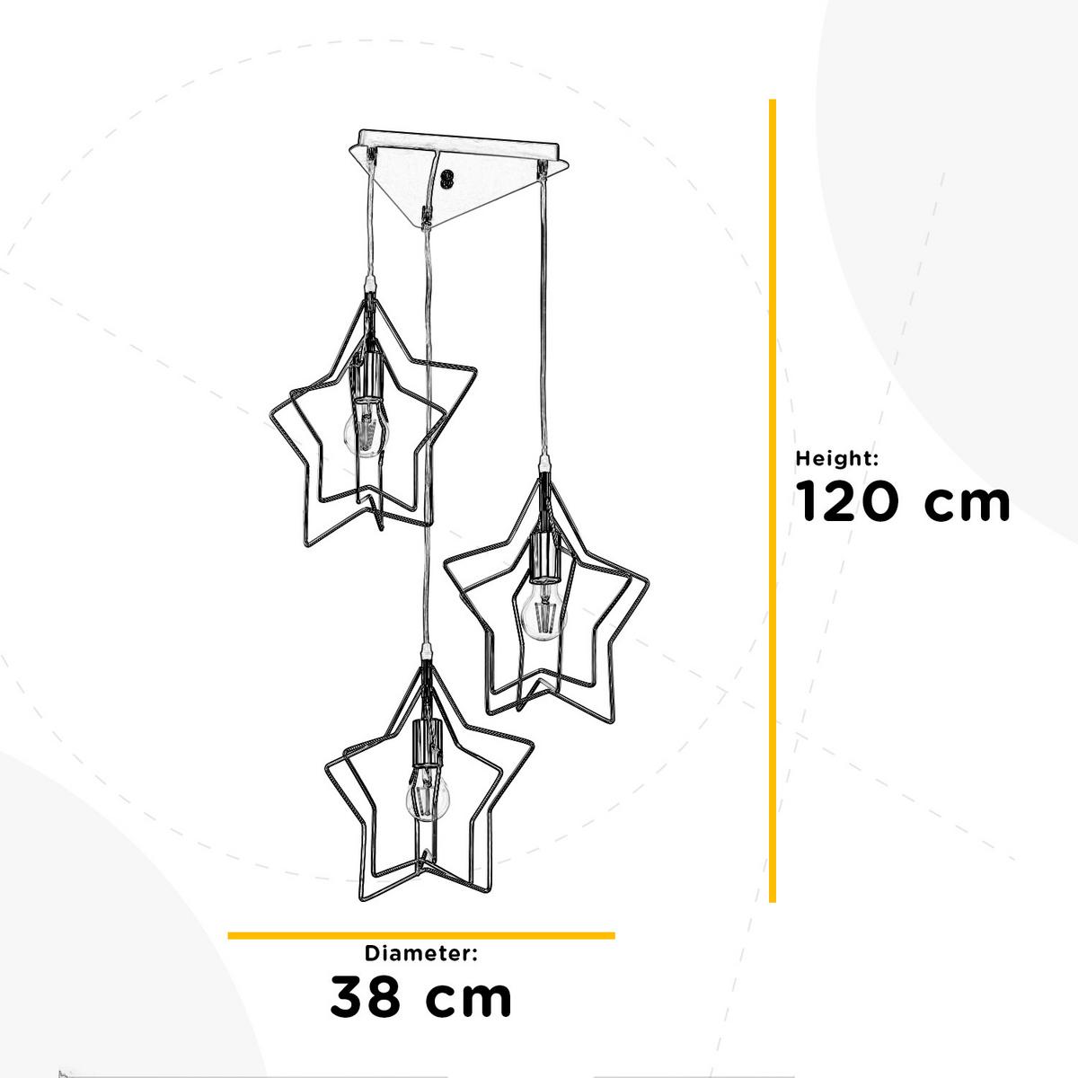 Kinderhängeleuchte Estrella Chromfarben max. 22 Watt - Chromfarben, Design, Metall (38/120cm)