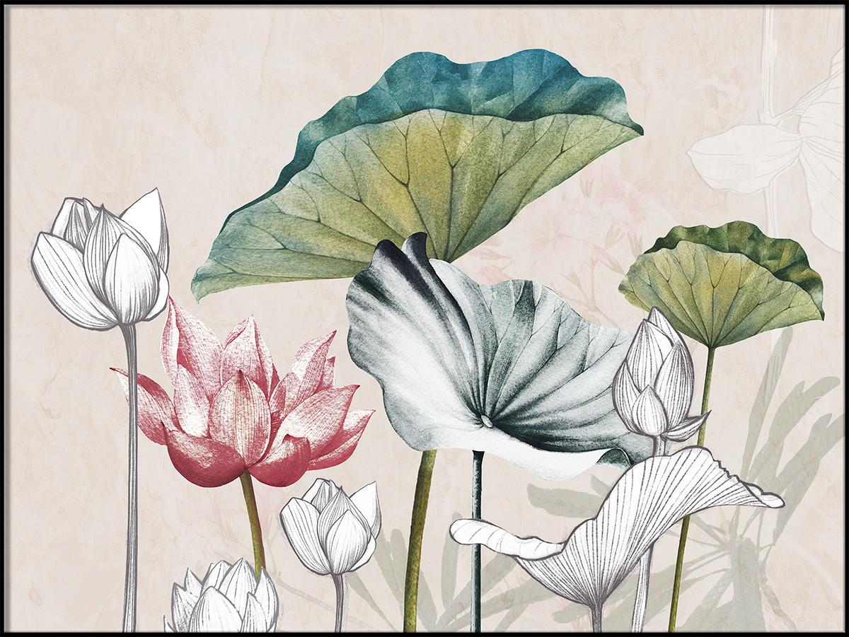Bild Elena ca. 70x100cm - Multicolor, Holzwerkstoff/Papier (100/70cm) - Modern Living