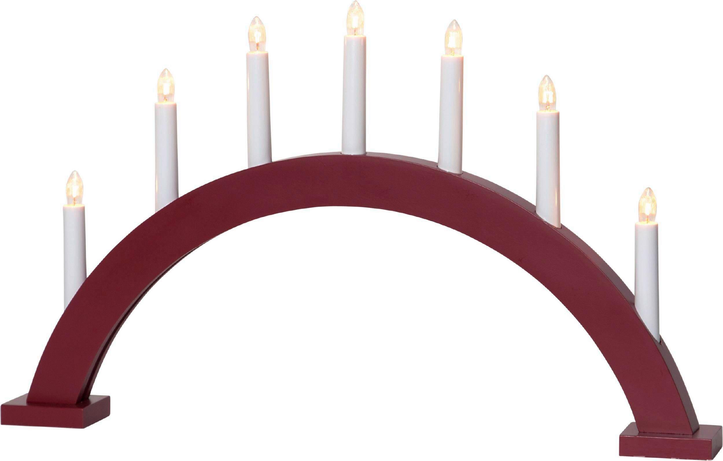 Led-dekoleuchte 230-35 Kerzenständer - Weiss/Rot, Basics, Holz/Kunststoff (57/6/34cm) - Eglo