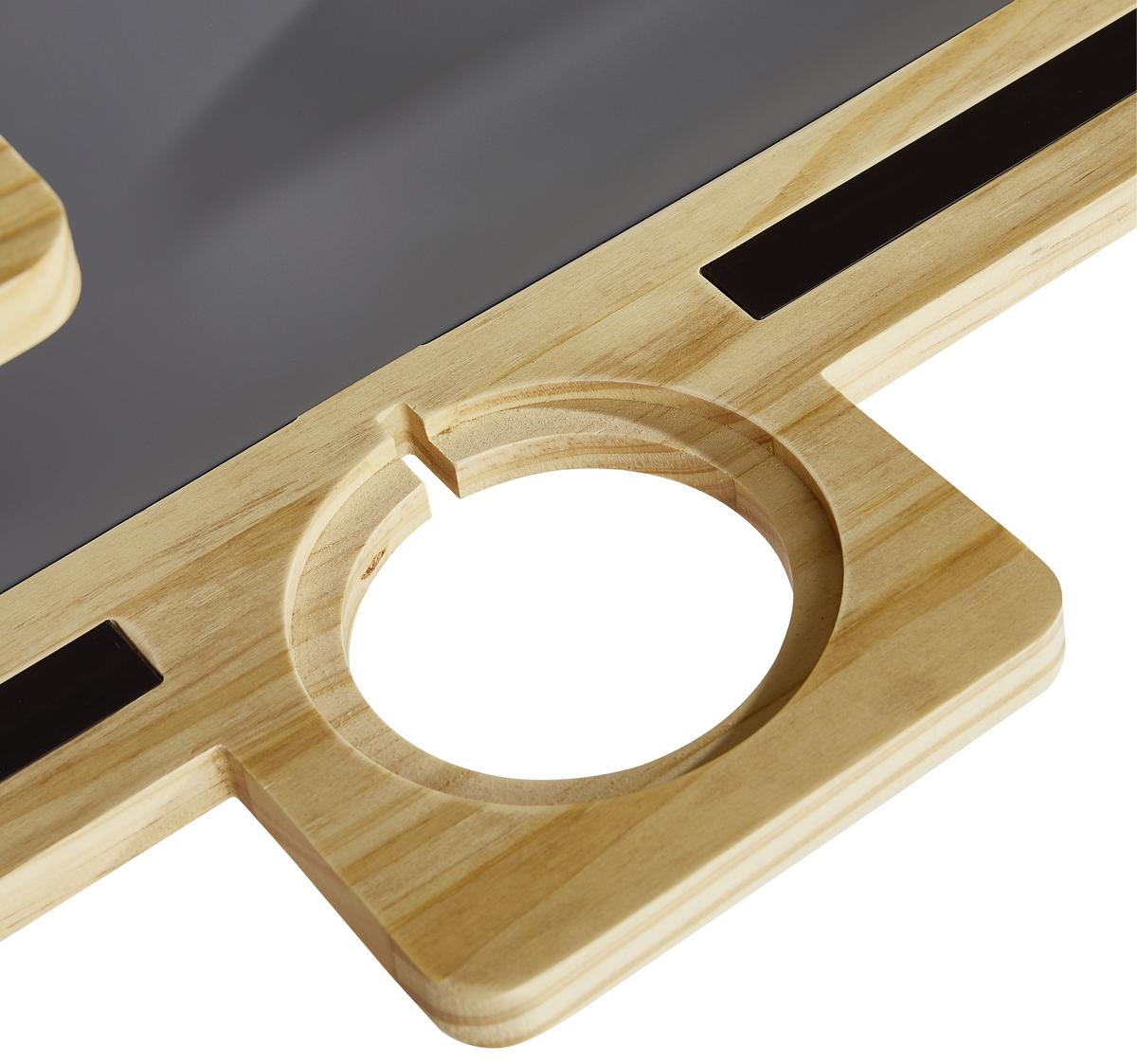 REGAŁ ŚCIENNY K012 - TREND - - kolor naturalny/szary, Trend, materiał drewnopochodny/drewno (50/60/15cm) - Ben'n'jen