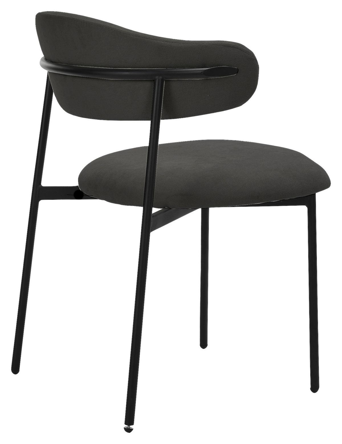 Stuhlset JERSEY Dunkelgrau, Webstoff - Dunkelgrau/Schwarz, Design, Textil/Metall (58/78/54,5cm) - MID.YOU