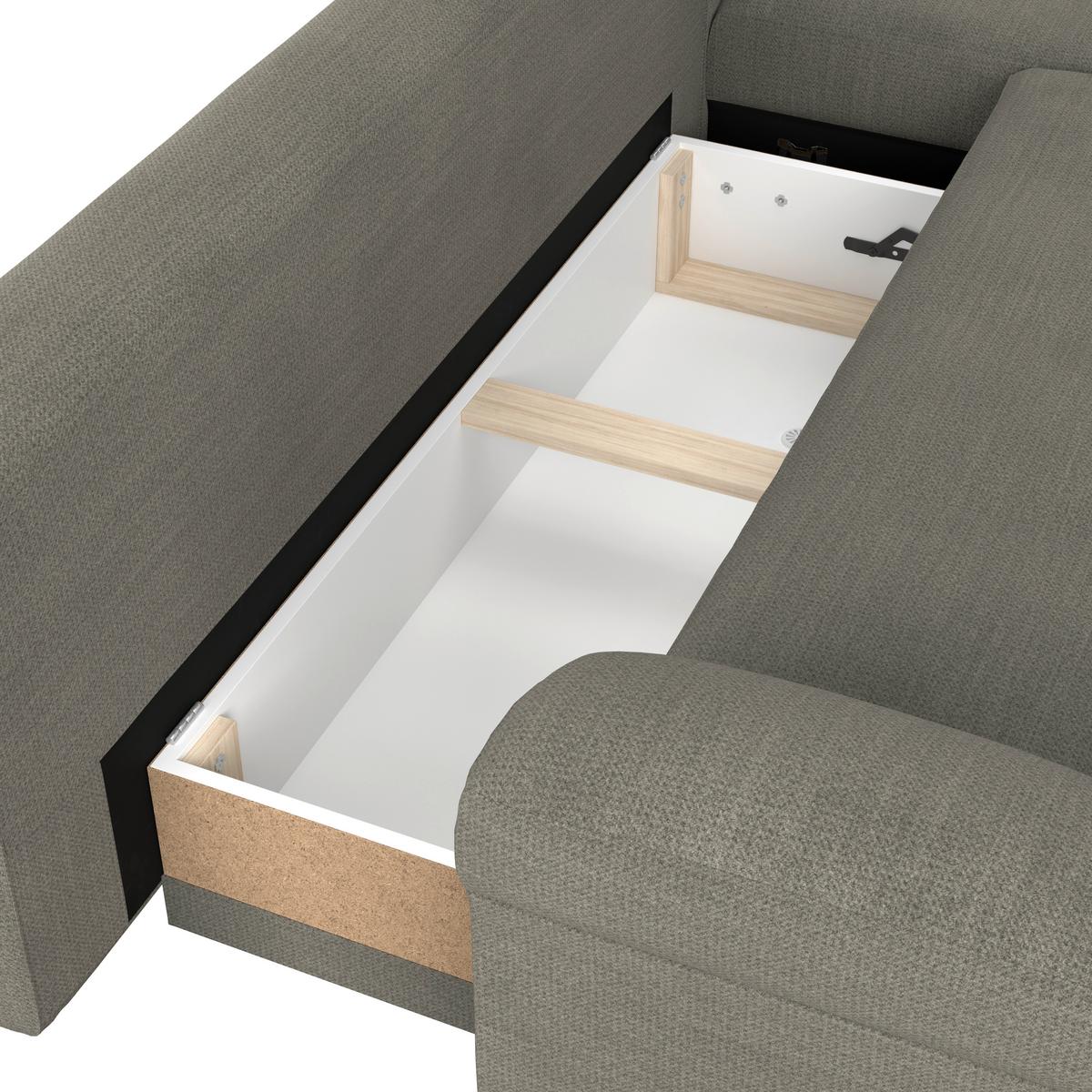 Kutna Garnitura Mendoza - boje pijeska/crna, Konvencionalno, tekstil (309/197cm) - Modern Living