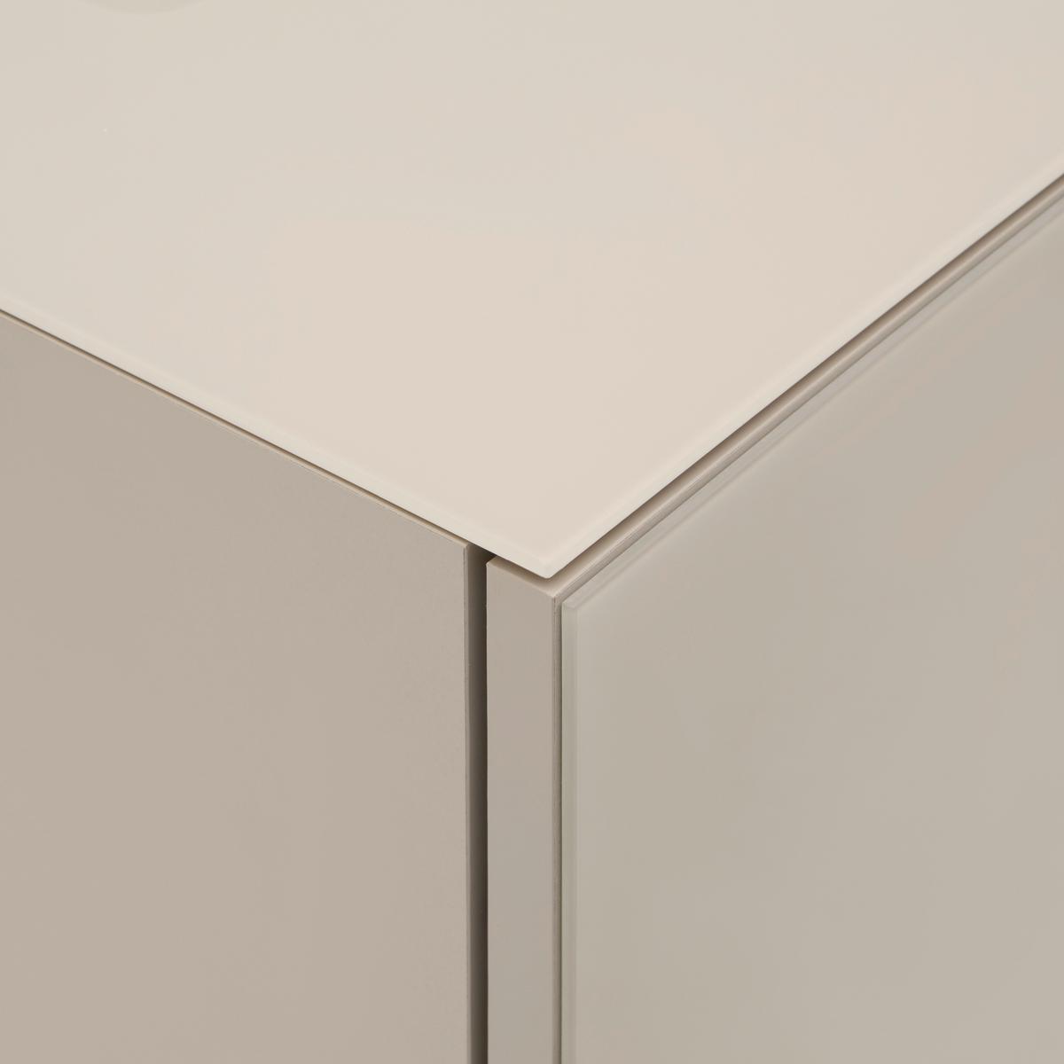 Sideboard Siena Kaschmir - Chromfarben/Kaschmir, MODERN, Glas/Holzwerkstoff (181/84/40cm) - Premium Living