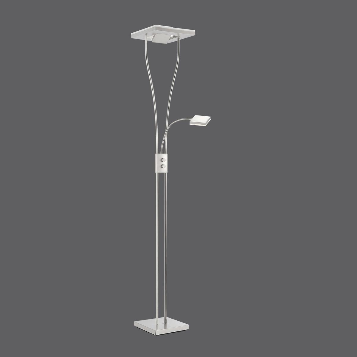 Stehleuchte Helia in Nickelfarben max. 20 Watt - Nickelfarben, Design, Metall (57/57/197,5cm)