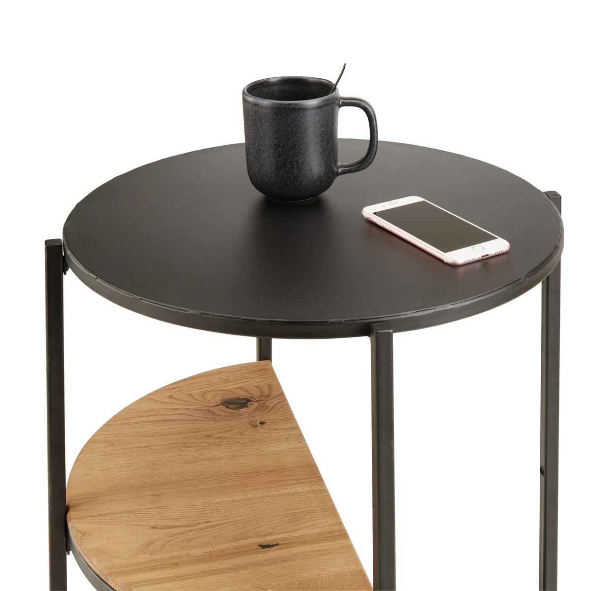 Standregal Charly in Natur/Schwarz - Schwarz/Naturfarben, MODERN, Holz/Metall (45/100/45cm) - Zandiara