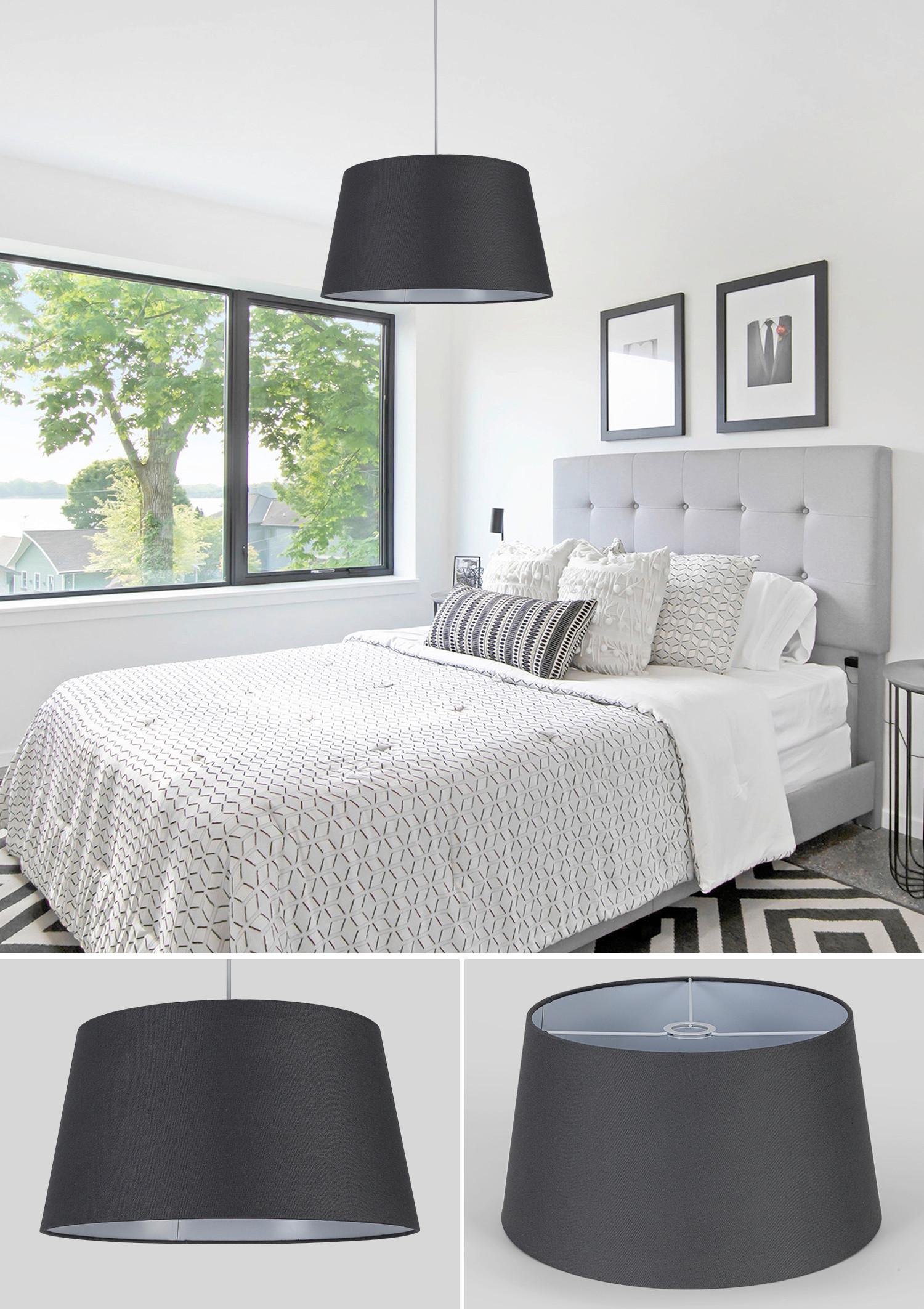 LAMPSKÄRM EMIL - vit/grå, Modern, metall/textil (45/45/24cm) - Mömax