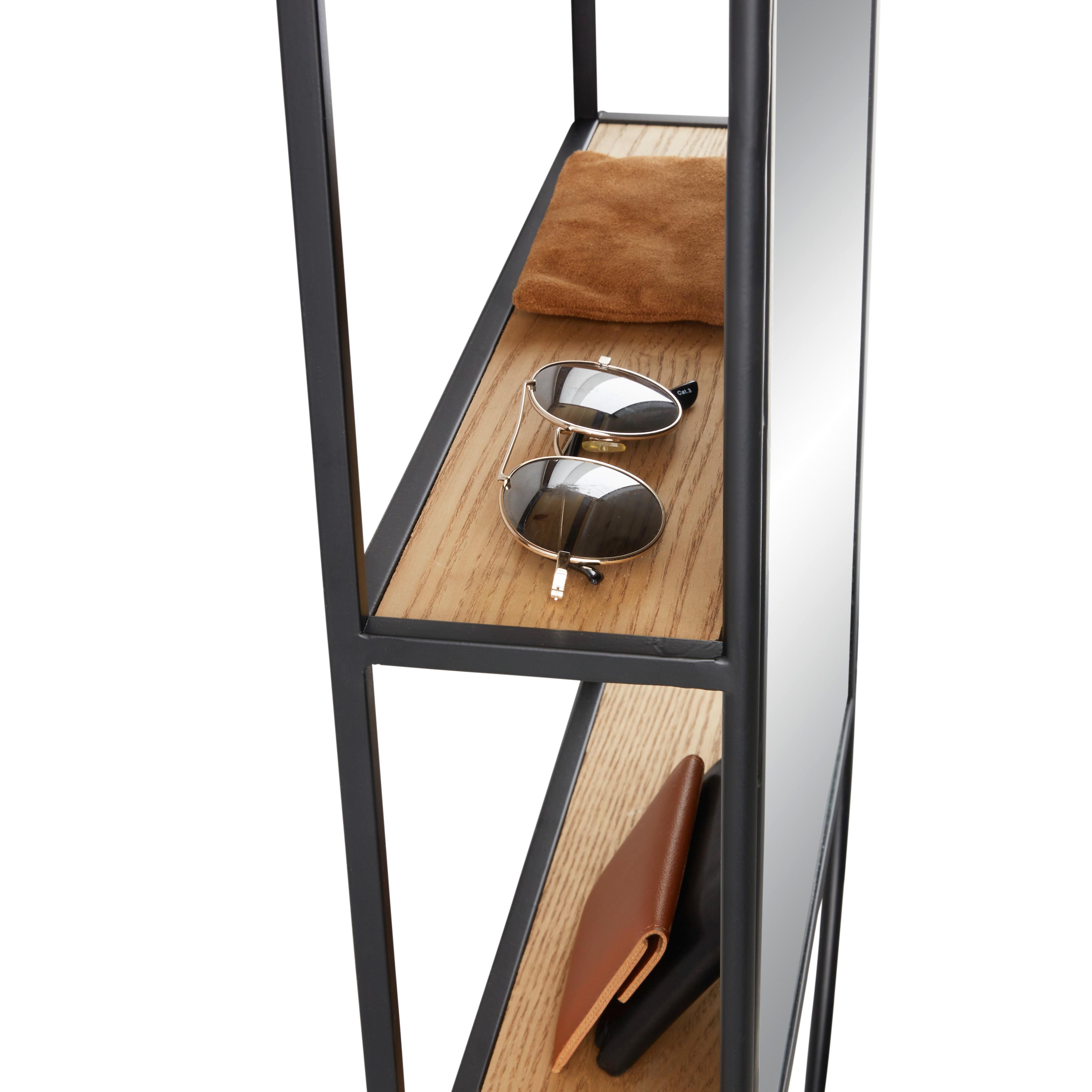 Spiegel in Schwarz - Schwarz, Lifestyle, Glas/Holz (40/100/12cm) - Premium Living