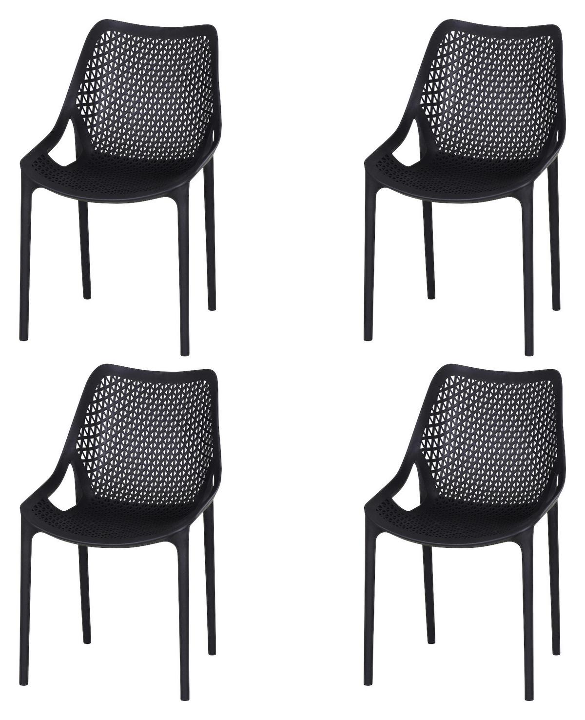 Gartenstuhl-Set District Anthrazit, 4er Set - Anthrazit, Basics, Kunststoff (60/81/50cm) - Siena Garden