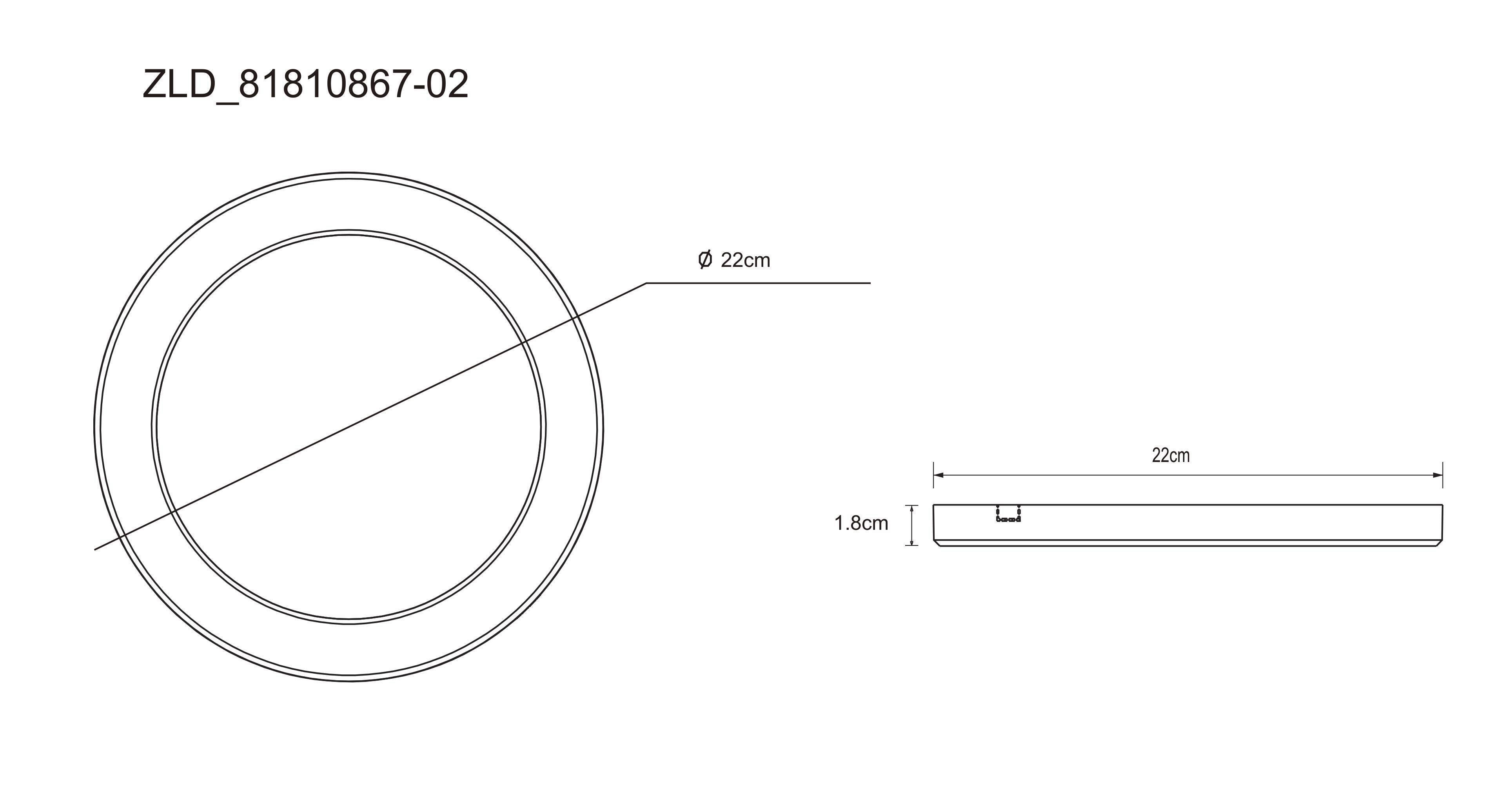 LED-TAKLAMPA LASSE - vit, Klassisk, plast (22/22/1,8cm) - Mömax