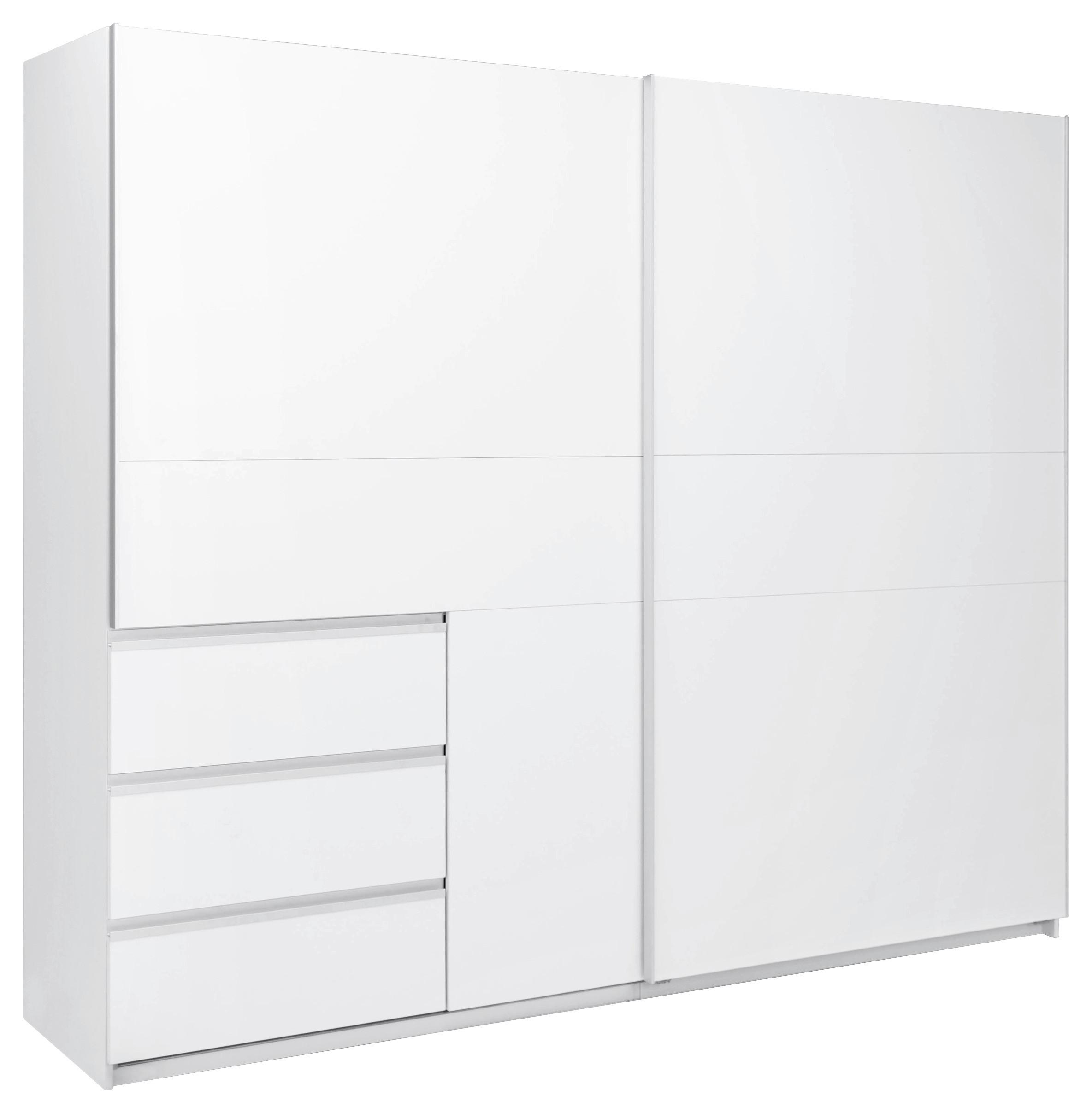 Omara Z Drsnimi Vrati Wilma, Bela - bela, Moderno, kovina/leseni material (250/210/61,5cm) - P & B