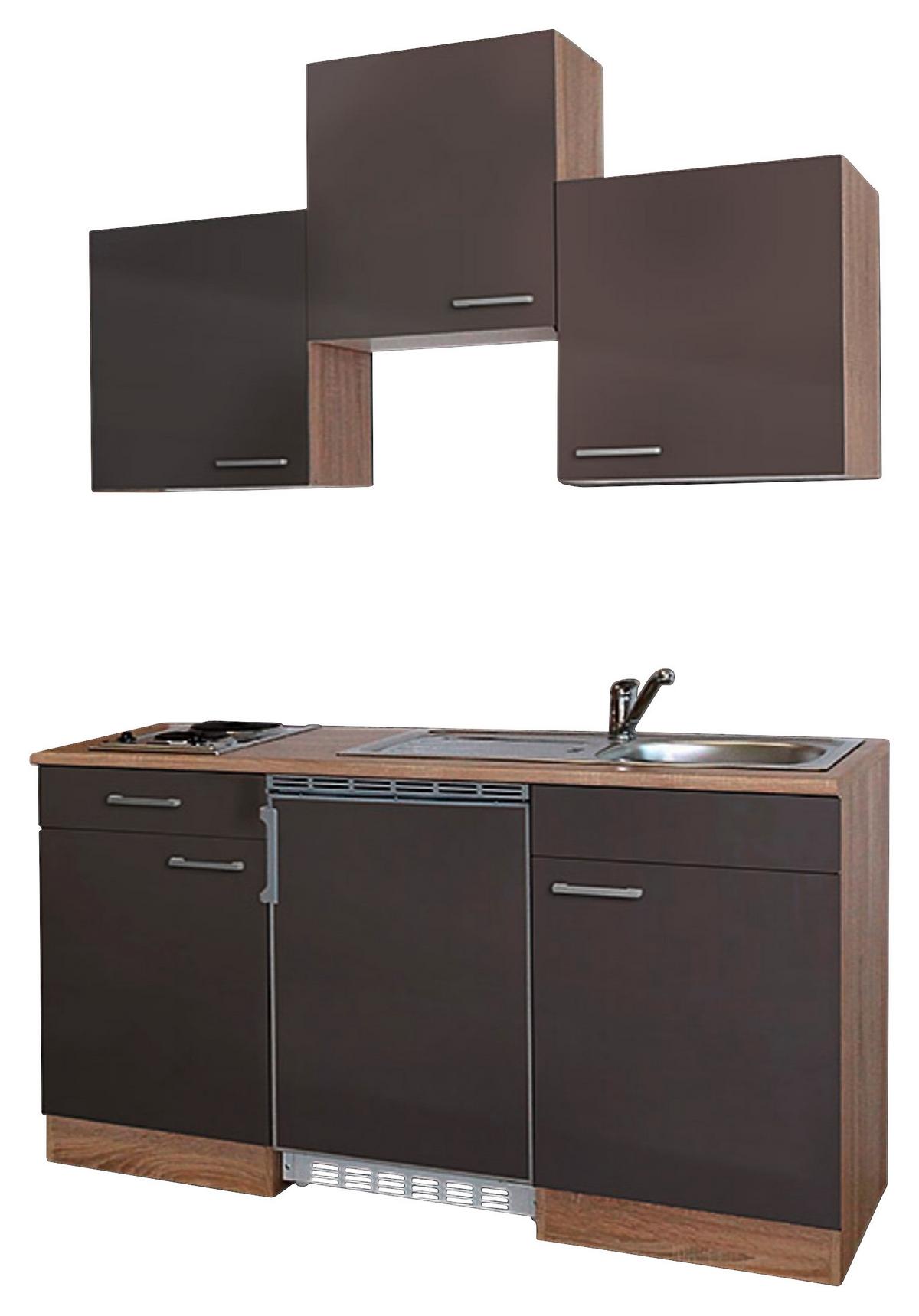 Majhna Kuhinja Z Aparati Economy, Barva Hrasta, Siva - siva/barve hrasta, Basics, leseni material (150cm) - Respekta