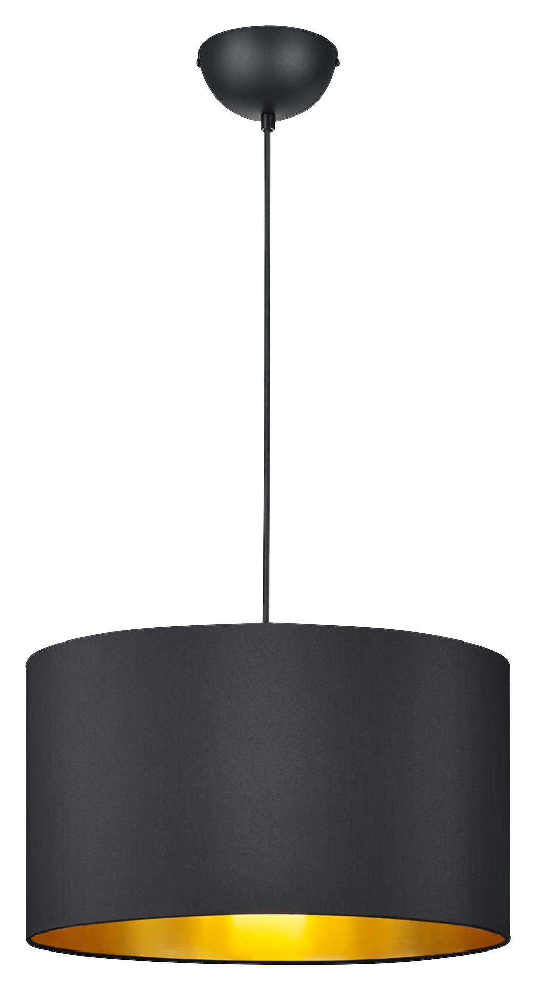 Hängeleuchte Hostel in Schwarz/Gold max. 60 Watt - Goldfarben/Schwarz, Design, Kunststoff/Textil (40/40/150cm) - Trio Leuchten