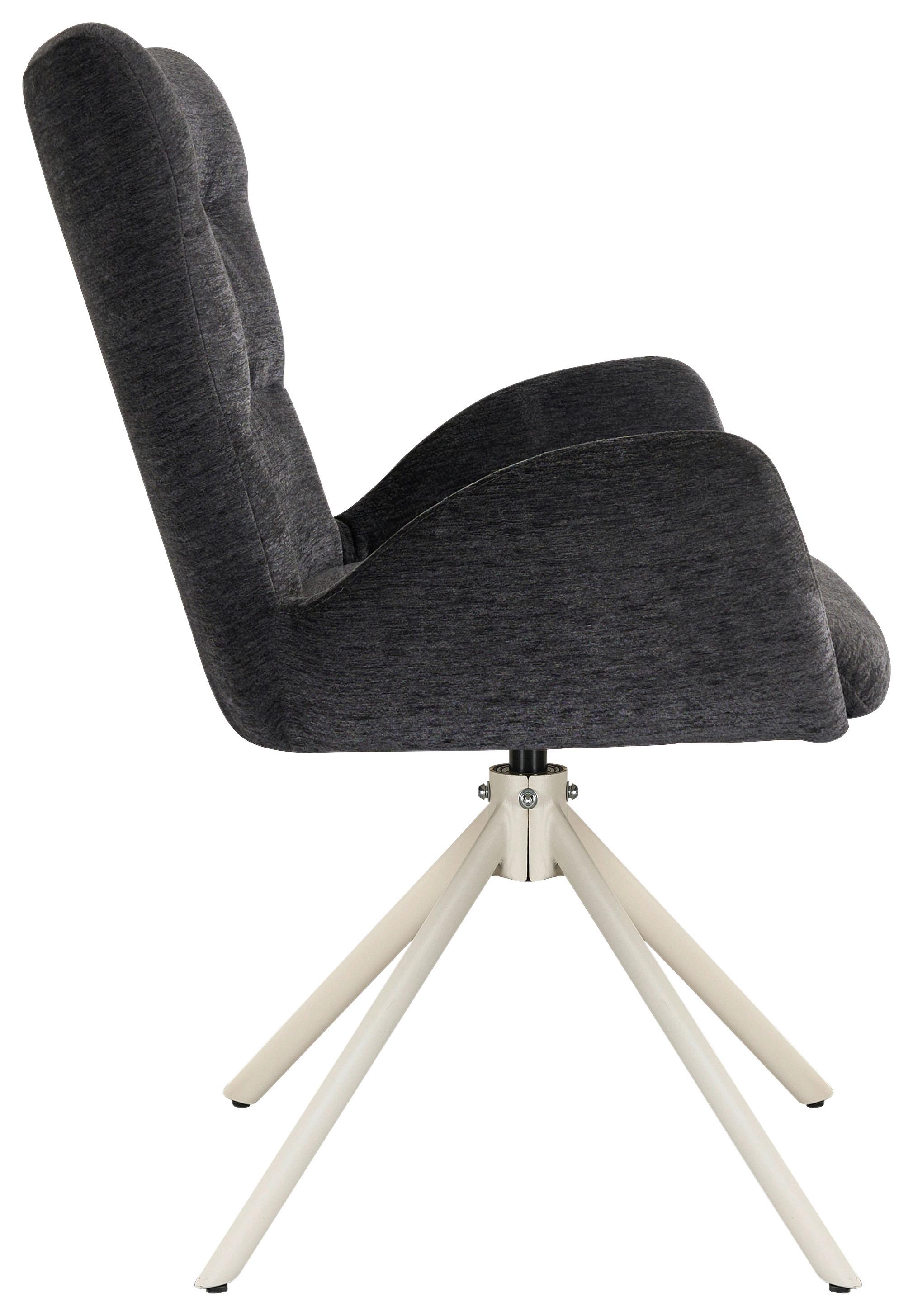 STOL MED ARMSTÖD STELLA - beige/grå, Design, metall/textil (58/91/65cm) - Mömax