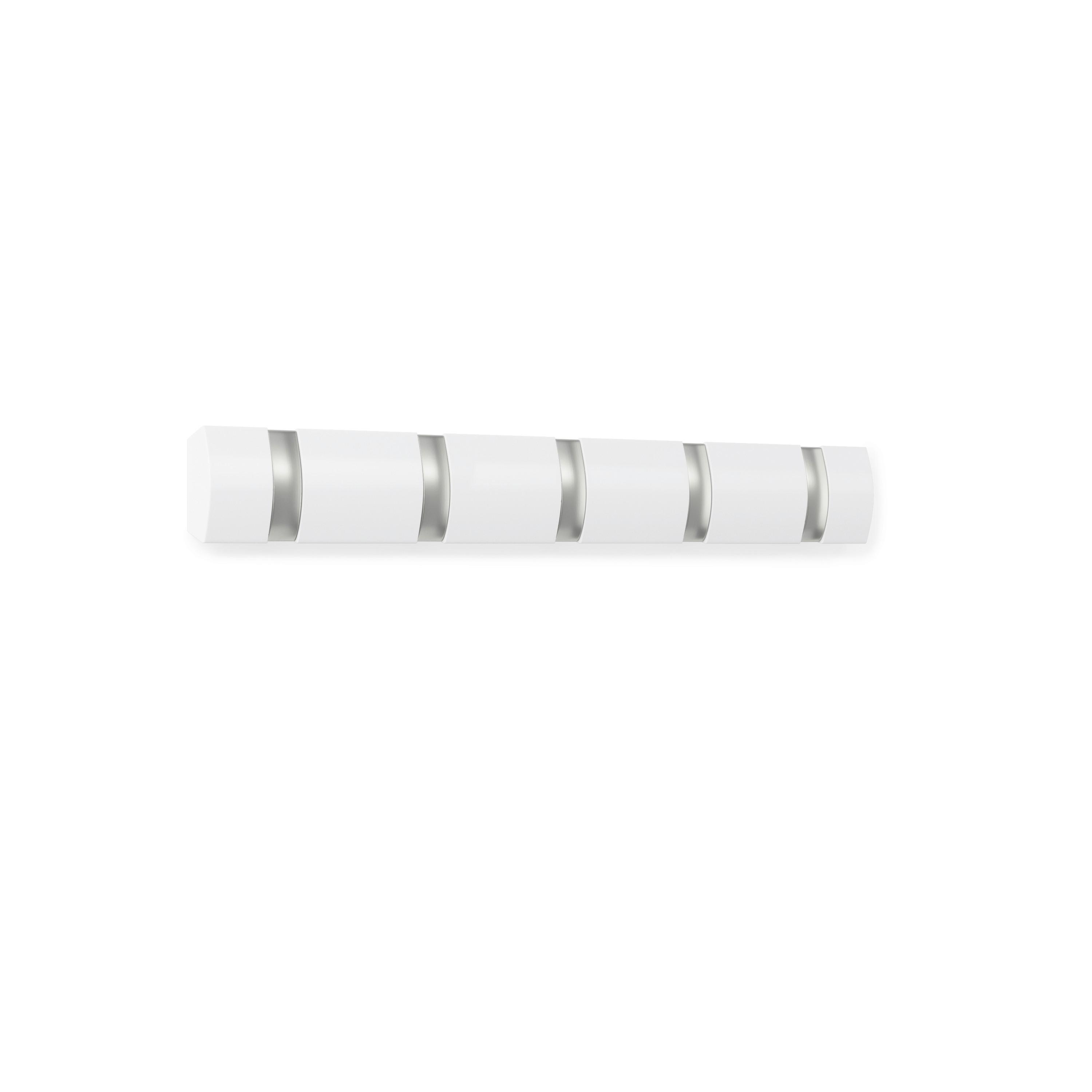 WIESZAK ŚCIENNY 318850-660 - biały/kolor niklowy, Basics, metal/drewno (51/6/3cm) - Umbra