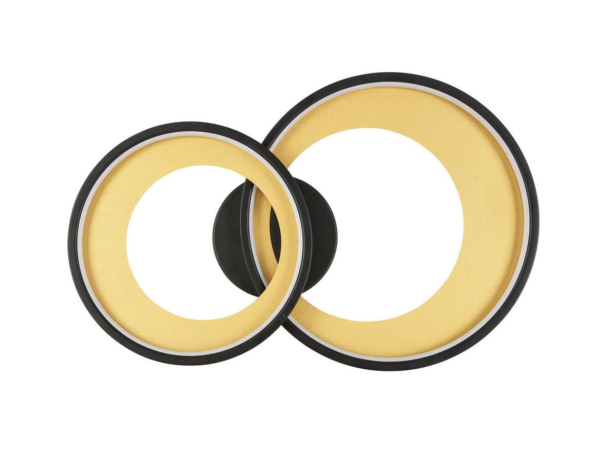 LAMPA SUFITOWA LED RING - czarny/kolor złoty, Design, tworzywo sztuczne/metal (55/35/8,5cm) - Novel