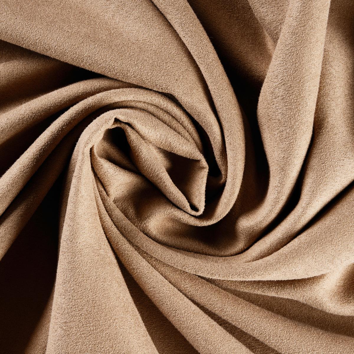 Ösenvorhang Velours ca. 140x245cm - Hellbraun, KONVENTIONELL, Textil (140/245cm) - Modern Living
