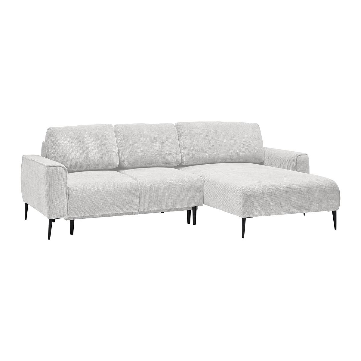 Ecksofa Custom Creme - Creme/Schwarz, MODERN, Textil/Metall (255/85/164cm) - Mömax