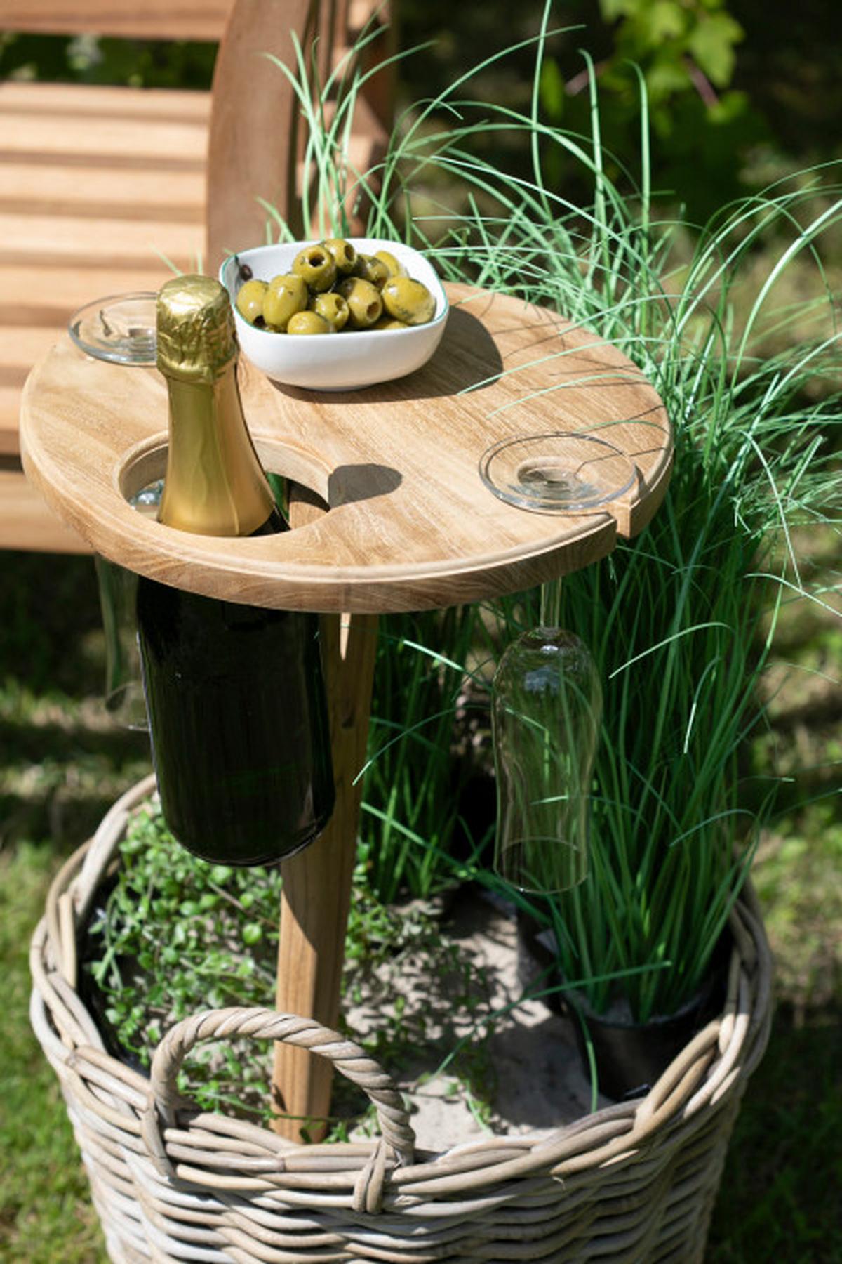 Getränkehalter Woodie Teak - Basics, Holz (31/75cm) - Gardenson