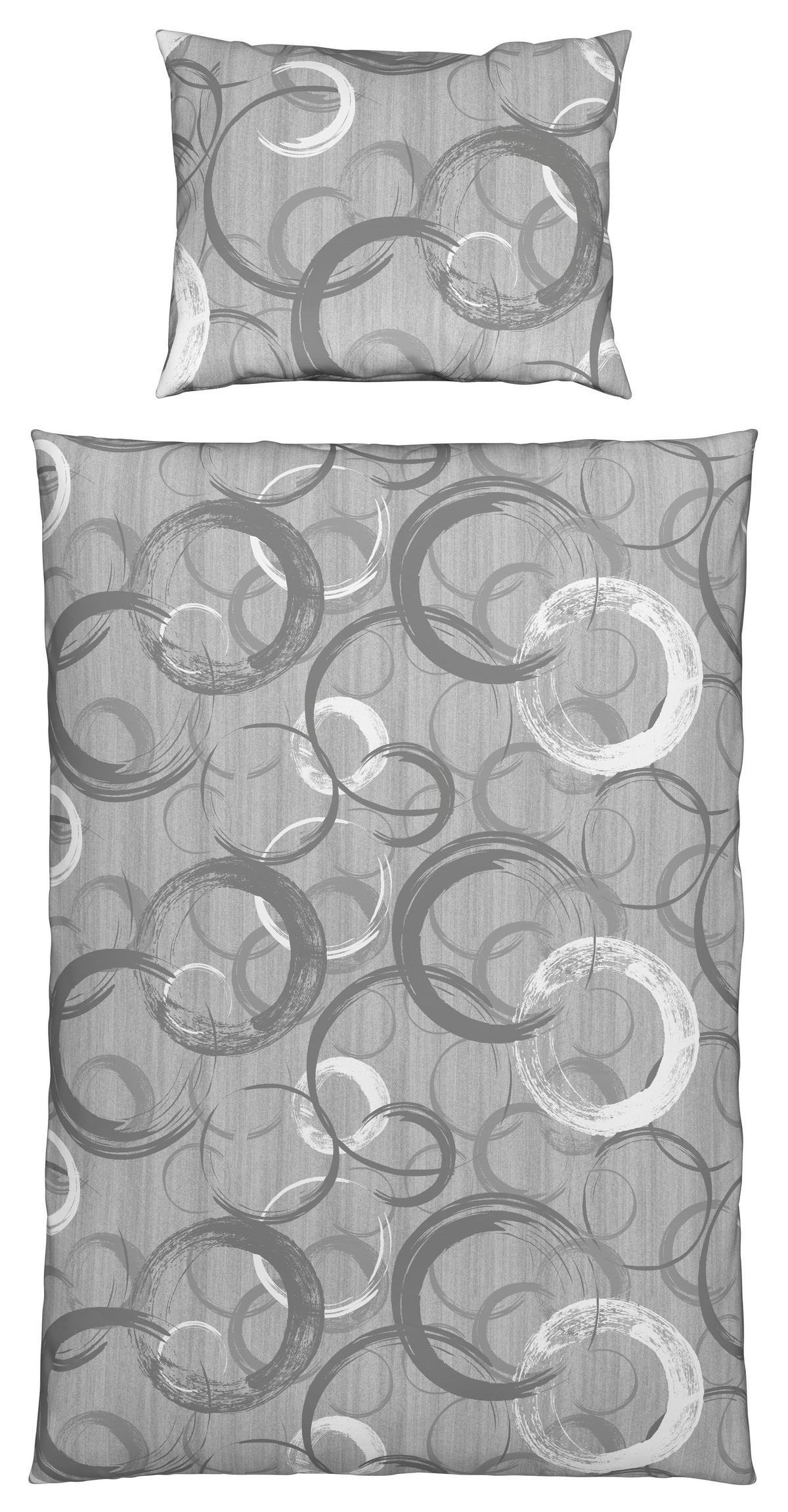 Bettwäsche New Circles Grau ca. 140x200cm - Grau, Textil (140/200cm) - Modern Living