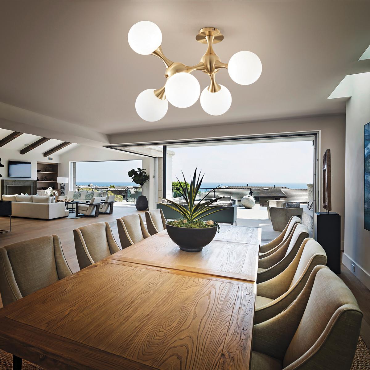 Deckenleuchte Nodi max. 40 Watt - Messingfarben, Design, Glas/Metall (55/55/50cm) - Ideal Lux