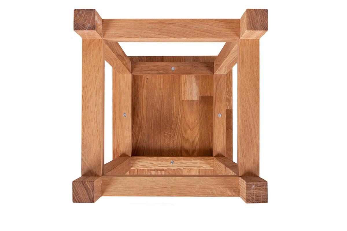 GARTENHOCKER Eiche massiv H: 60 cm - Eichefarben, Basics, Holz (30/60/30cm) - Gardenson