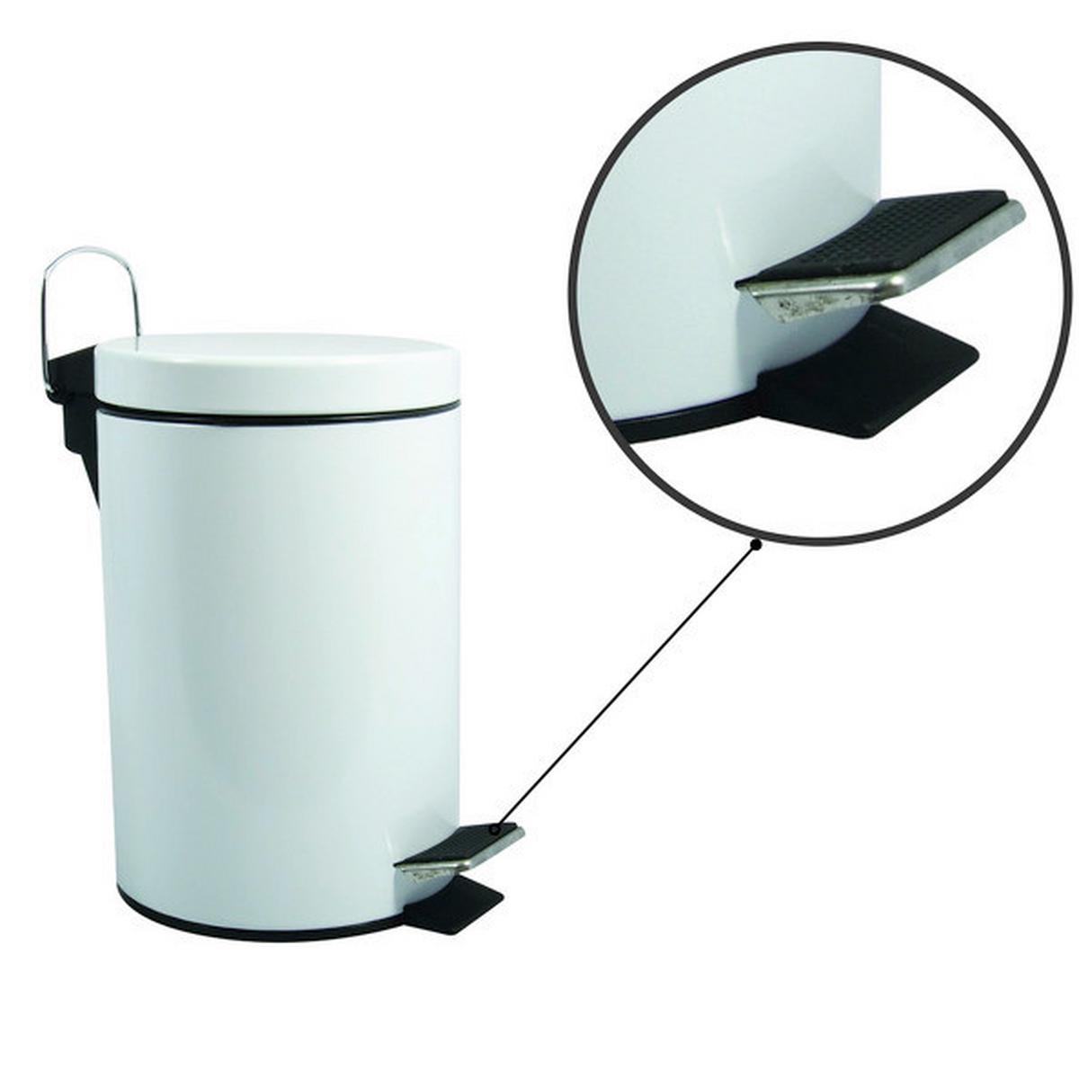 Treteimer 100022 - Weiss/Schwarz, Basics, Kunststoff/Metall (17/25cm)