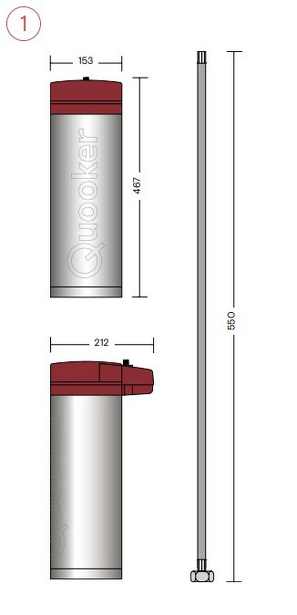 Heißwasserspender Pro3 - Edelstahlfarben, Metall (15/47/15cm) - Quooker