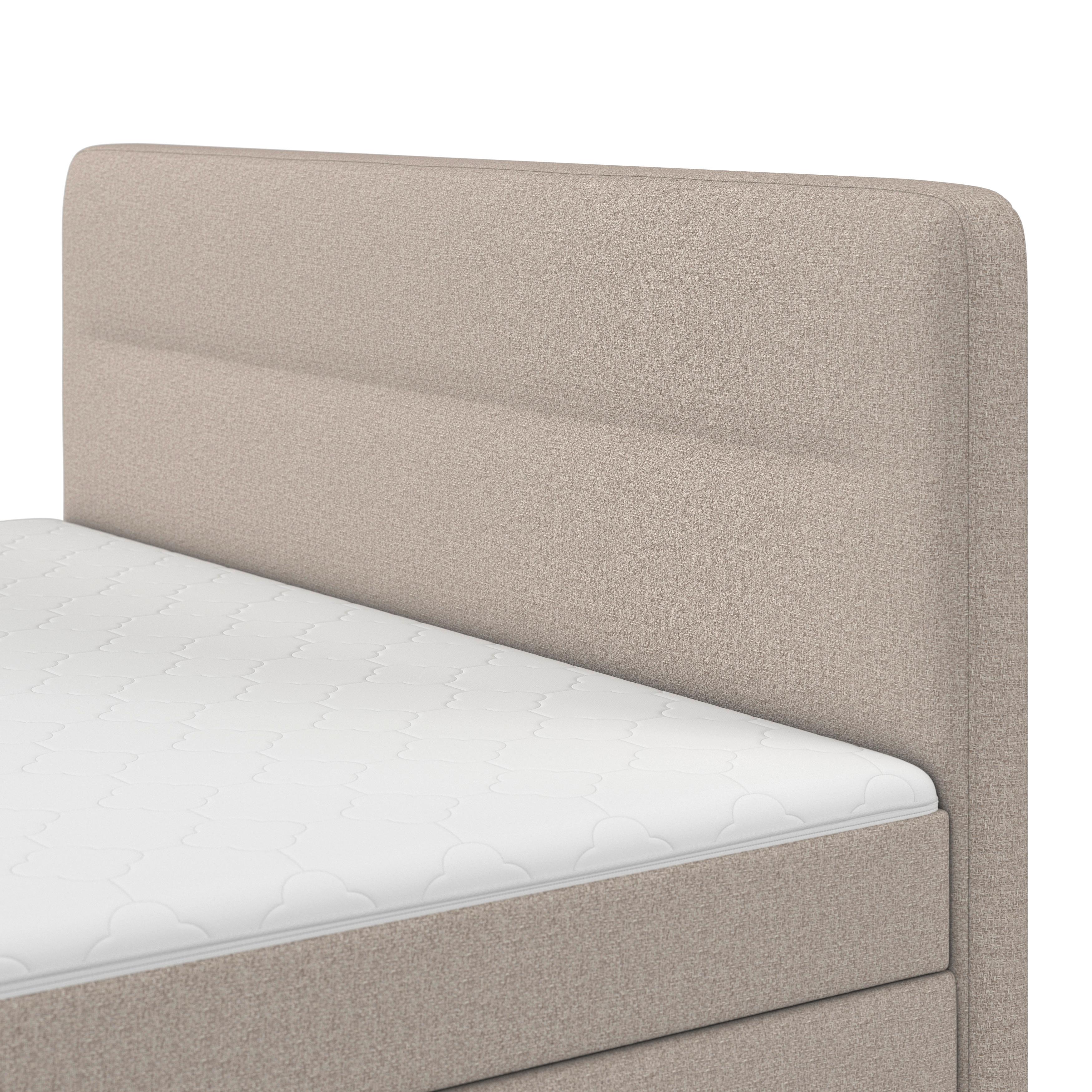 BOXSÄNG MARCO - svart/taupe, Modern, trä/textil (180/200cm) - Bessagi Home
