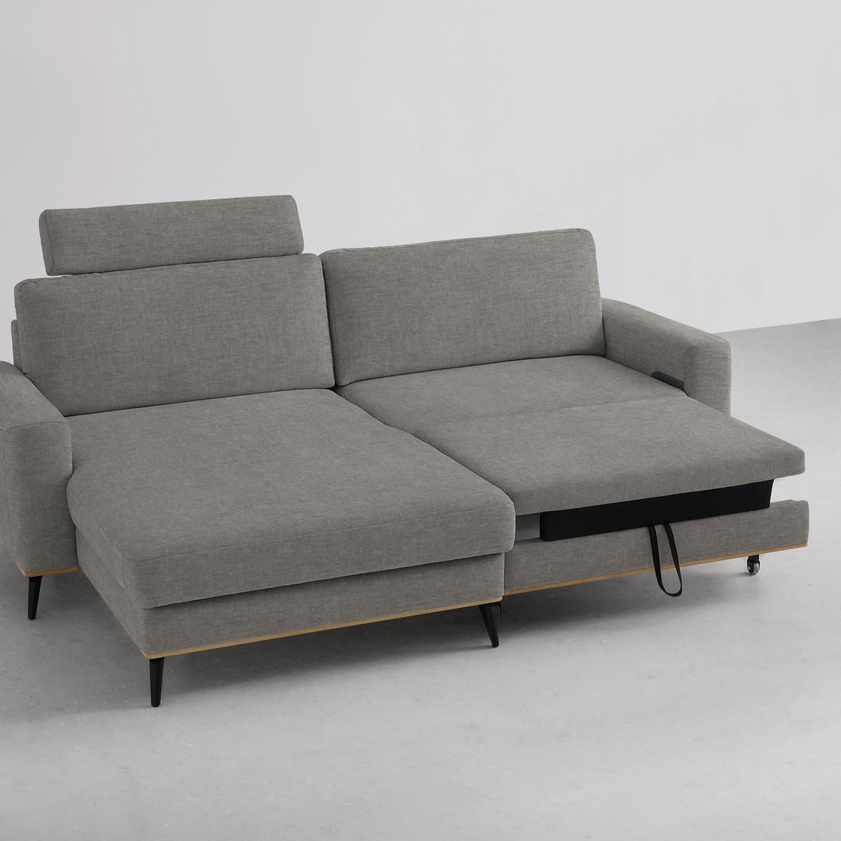Wohnlandschaft Romeo Taupe - Taupe/Schwarz, KONVENTIONELL, Holz/Textil (167/87/234cm) - Zandiara