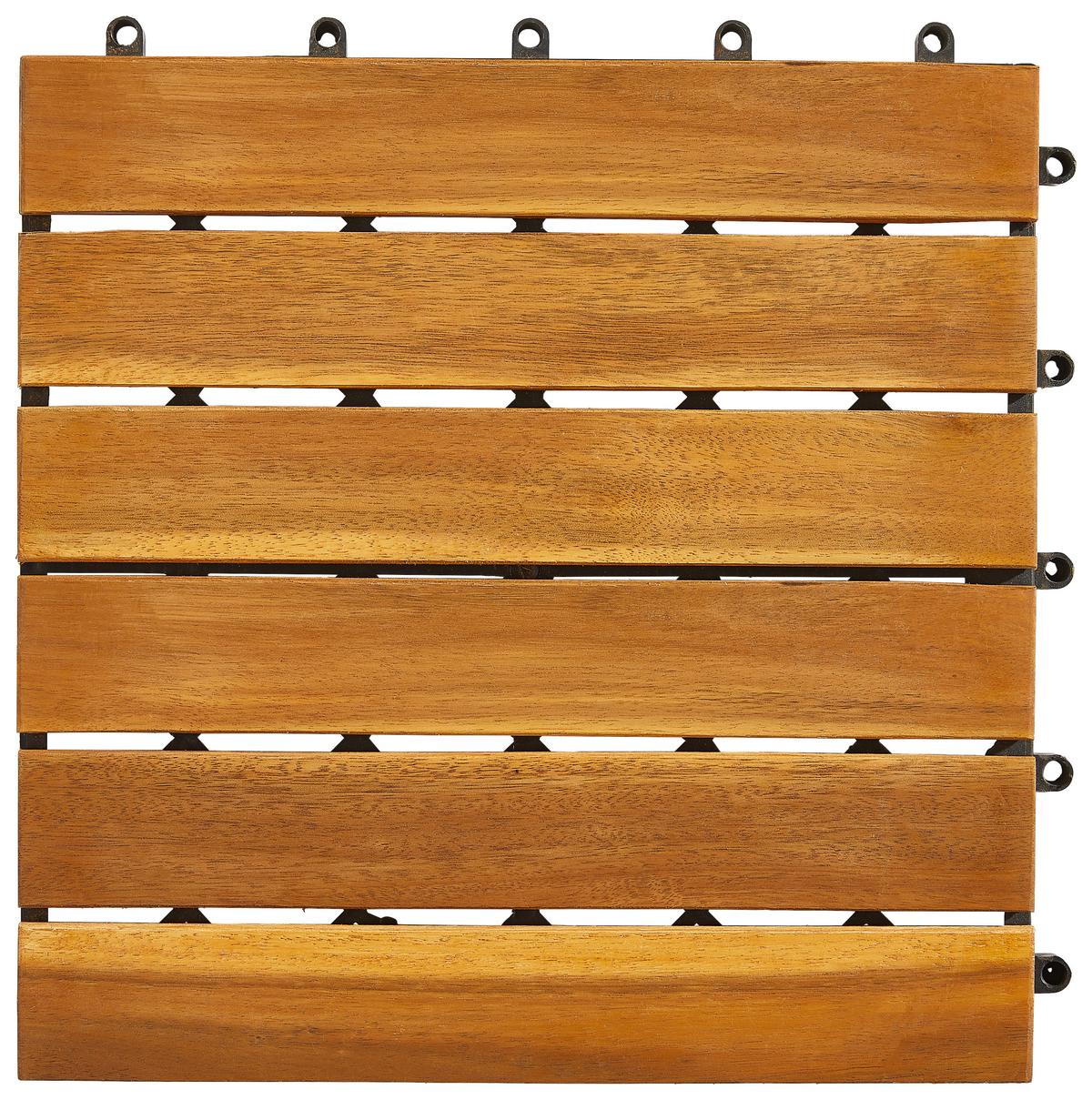 PŁYTKA TARASOWA AKAZIE - kolor akacjowy, Konventionell, tworzywo sztuczne/drewno (30/30/2,2cm) - Ambia Garden