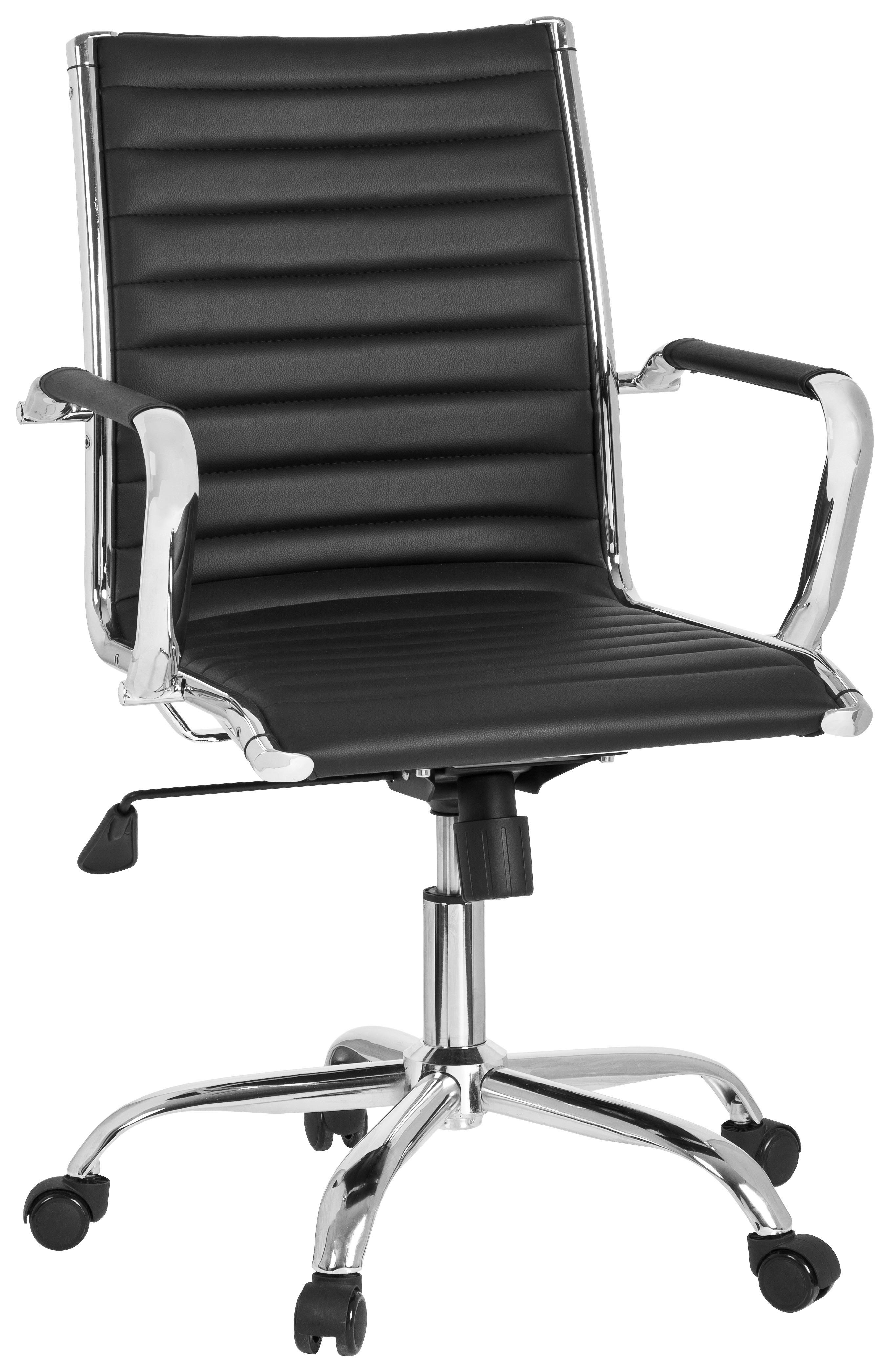 Vrtljiv Stol Vermona 10 Pu, Črna - srebrne barve/črna, Basics, kovina/umetna masa (54/102/43cm) - MID.YOU