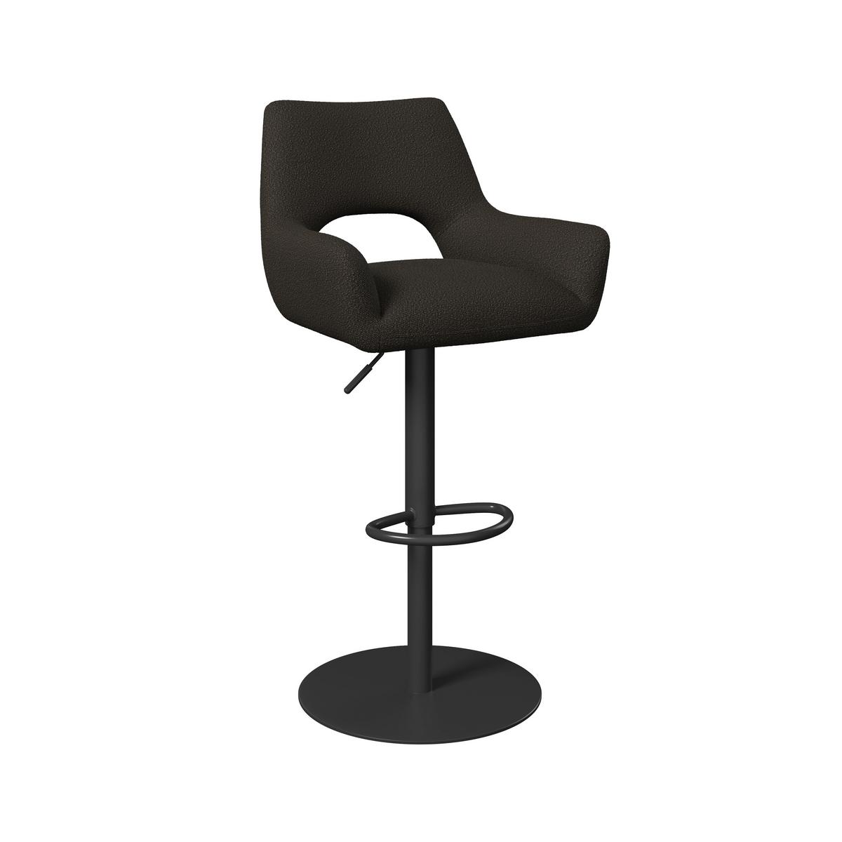 Barhocker Tami Dunkelbraun Struktur Gepolstert - Dunkelbraun/Schwarz, MODERN, Holz/Textil (46/82-102/51cm) - Bessagi Home