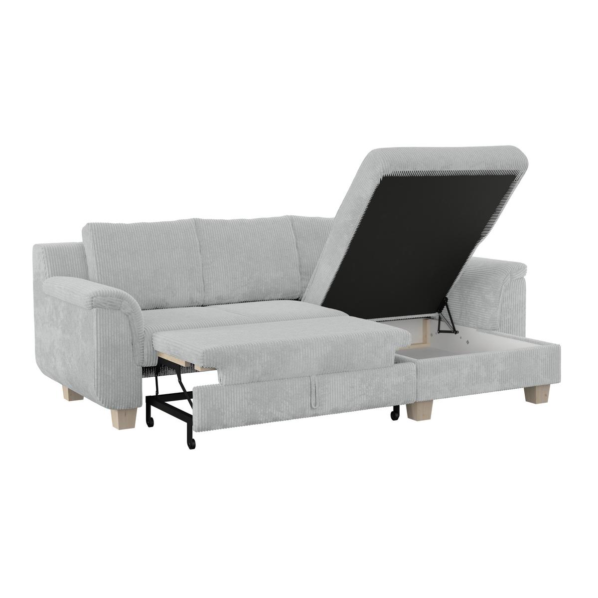 Colţar ALEX - gri deschis, Modern, textil (246/88cm) - Modern Living