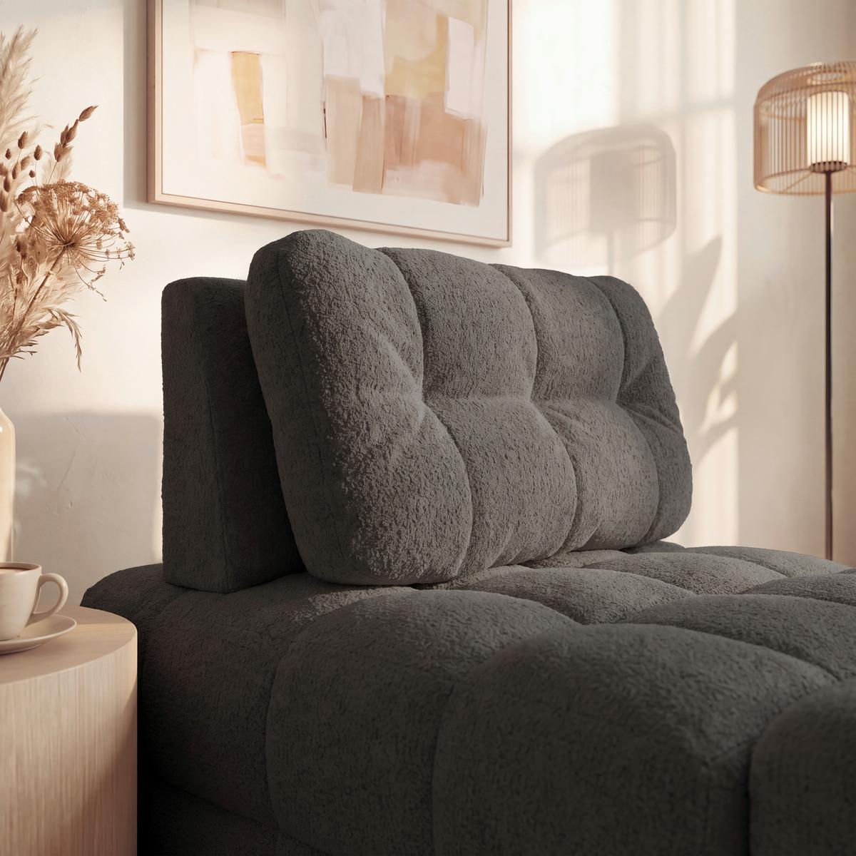 Schlafsessel Liara Webstoff Dunkelgrau - Dunkelgrau/Schwarz, MODERN, Holz/Textil (88/87/110cm) - Bessagi Home