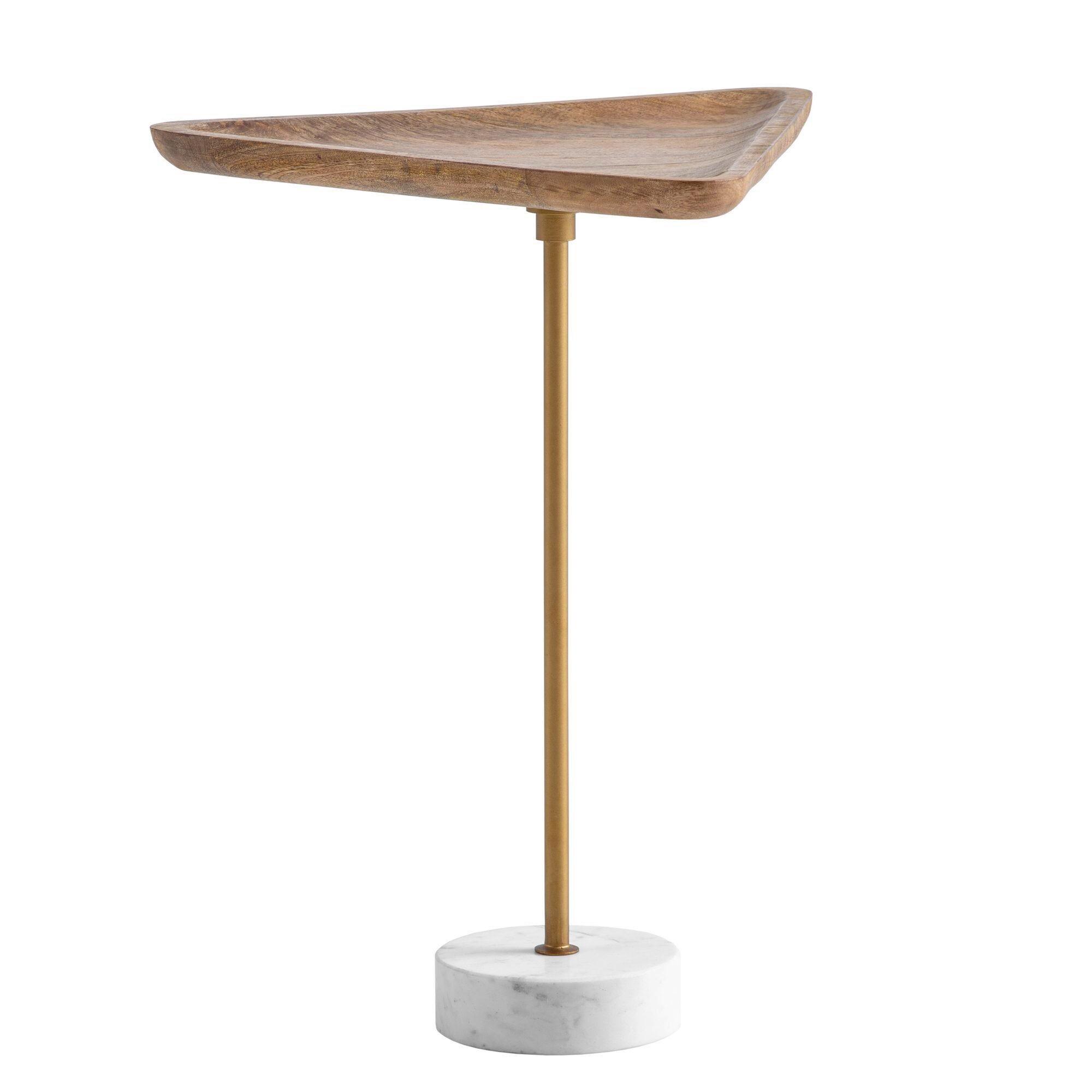BEISTELLTISCH WL7.216 - Weiss/Eichefarben, Design, Holz/Stein (45/40/55cm) - Livetastic
