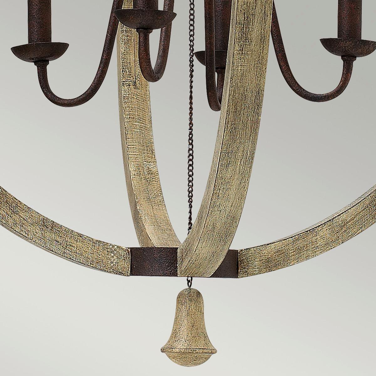 Csillár Hk-Middlefieldp4 - rozsdavörös, Konventionell, fa/fém (61.0/82.2cm) - Elstead Lighting