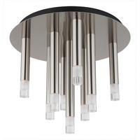 DECKENLEUCHTE 15629N-9D - Klar/Nickelfarben, Design, Kunststoff/Metall (34/29,6cm) - Globo