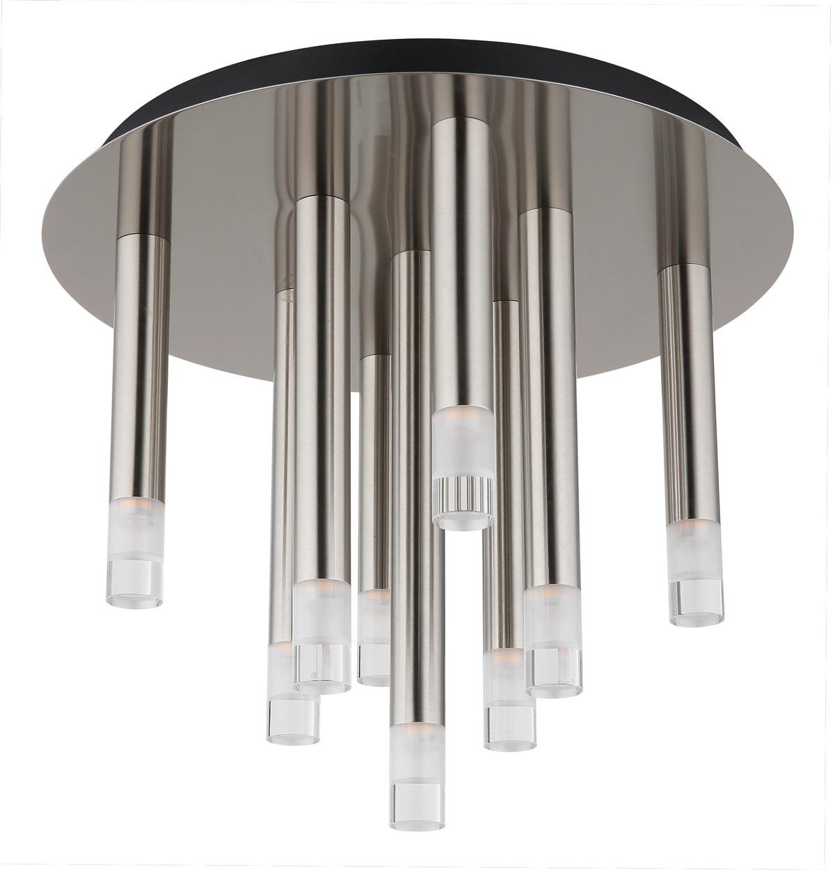 DECKENLEUCHTE 15629N-9D - Klar/Nickelfarben, Design, Kunststoff/Metall (34/29,6cm) - Globo