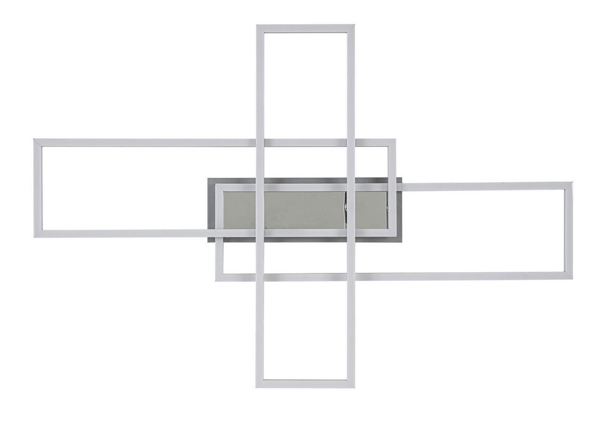 LAMPA SUFITOWA LED MANSFIELD *SBN* - kolor srebrny/kolor aluminiowy, Basics, tworzywo sztuczne/metal (82,5/55/8cm) - Novel