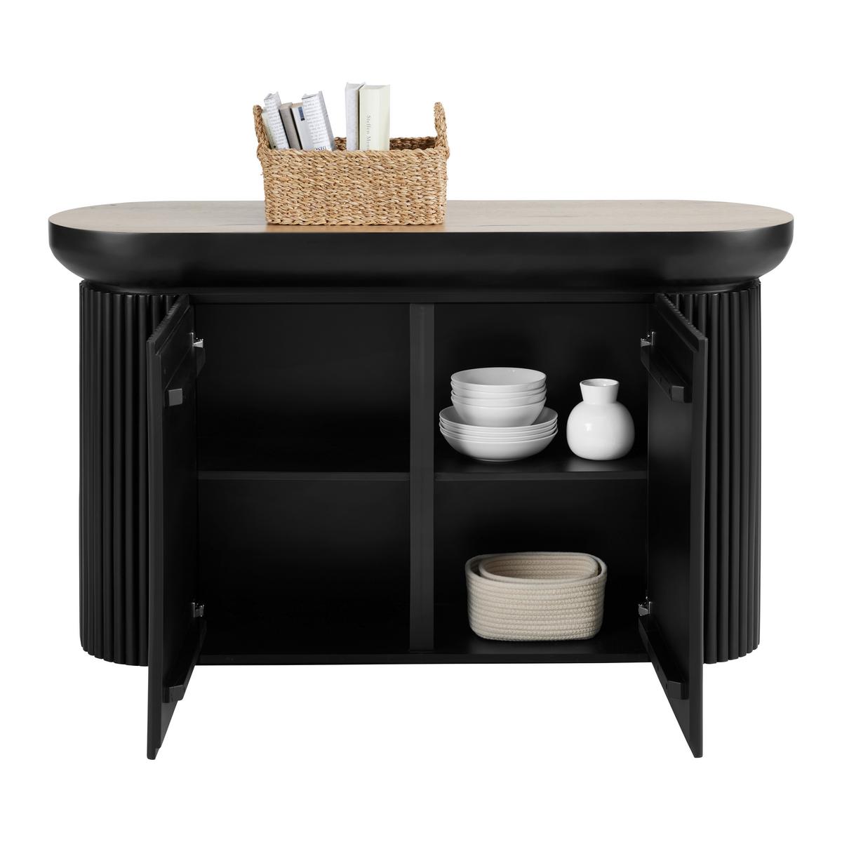 Konsole Tiffy Schwarz/Eichefarben - Eichefarben/Schwarz, MODERN, Holz/Holzwerkstoff (130/76/40cm) - Mömax
